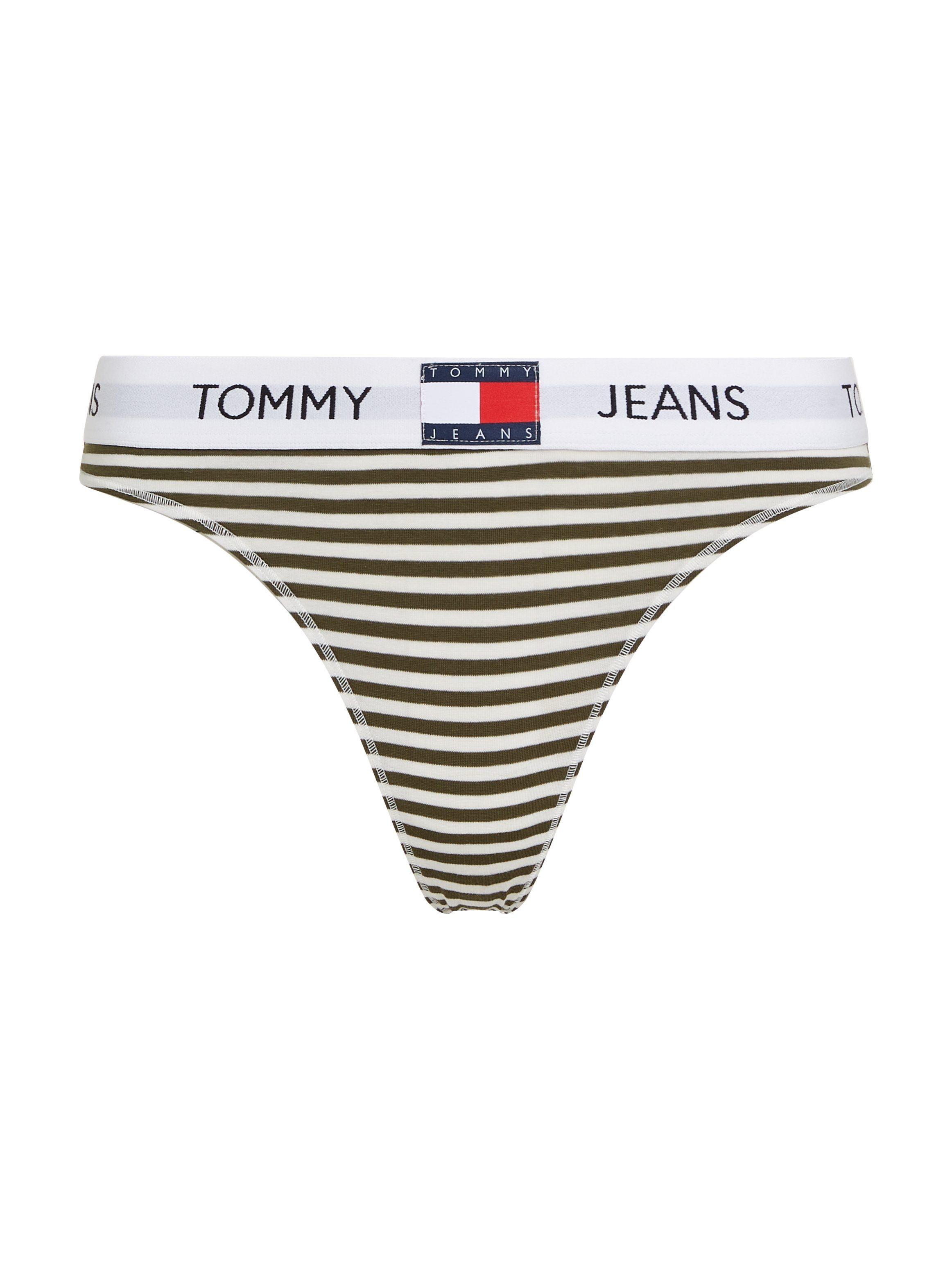 Tommy Hilfiger Underwear Slip THONG PRINT (EXT SIZES) in streeppatroon, logo-inscriptie