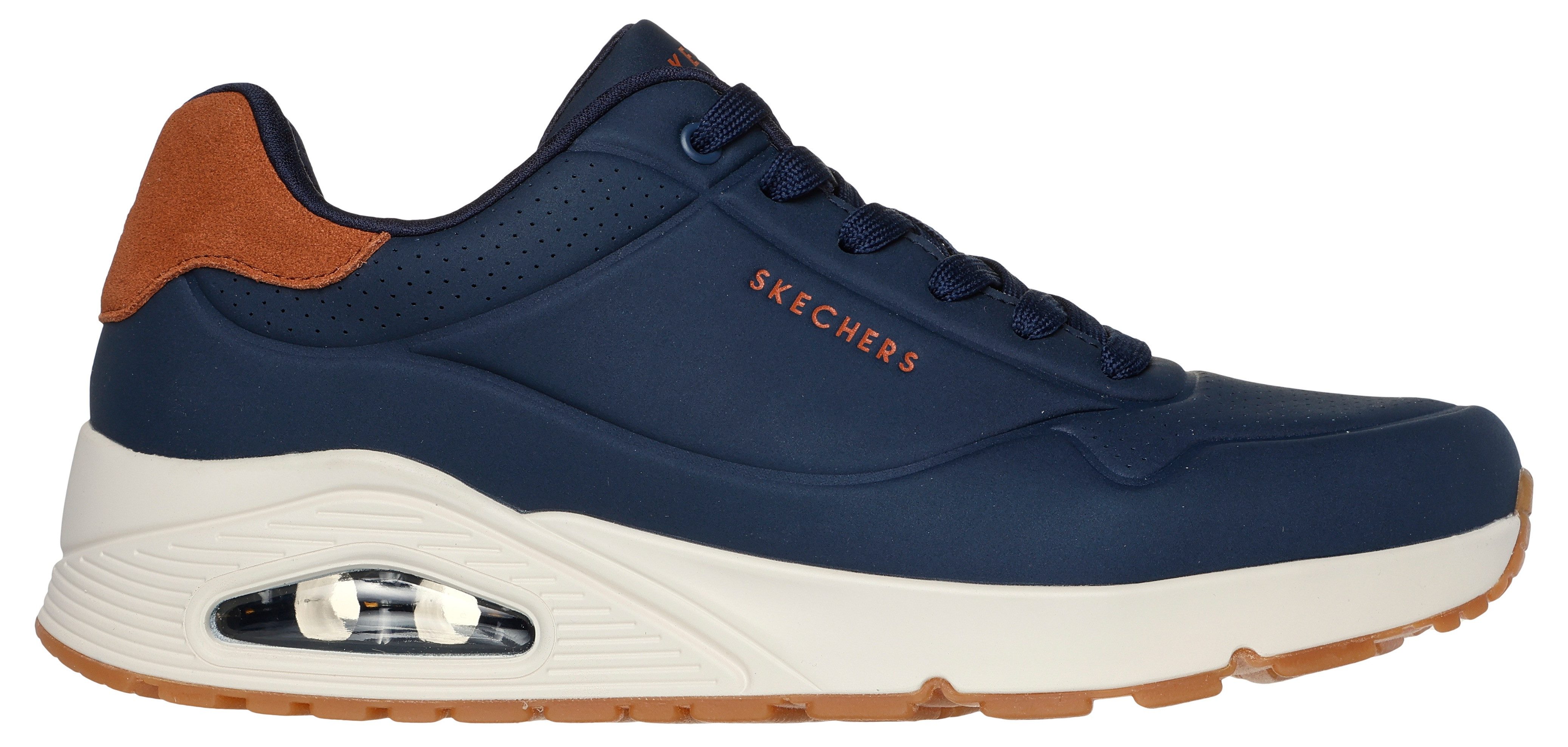 Skechers Sneakers UNO-SUITED ON AIR vrijetijdsschoen, lage schoen, veterschoen met modieuze sleehak