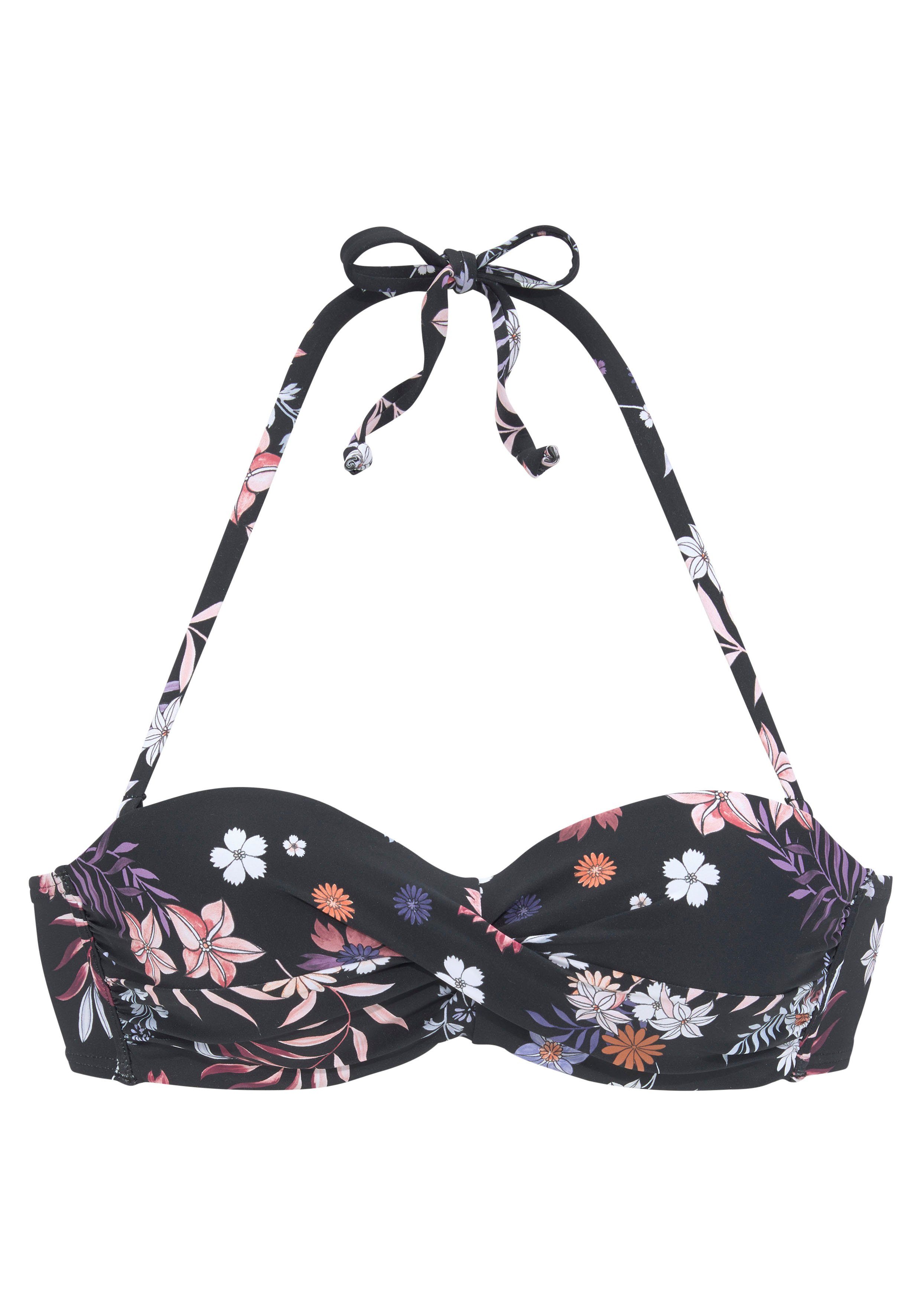 Sunseeker Beugelbikinitop in bandeaumodel Bettie in wikkel-look dames bandeaubikini's maat 40 B zwart