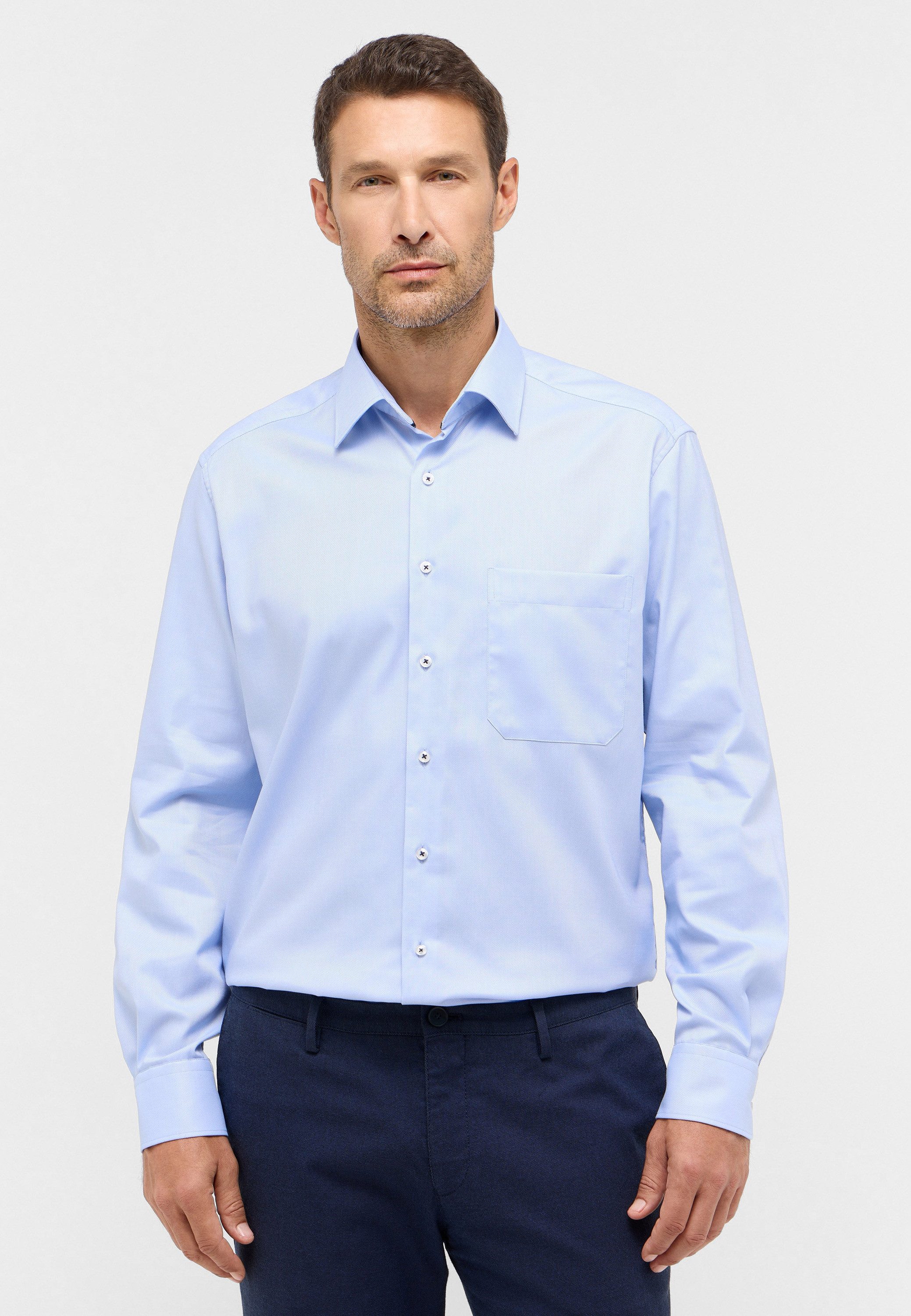 Eterna Overhemd met lange mouwen Comfort fit NON IRON (strijkvrij)