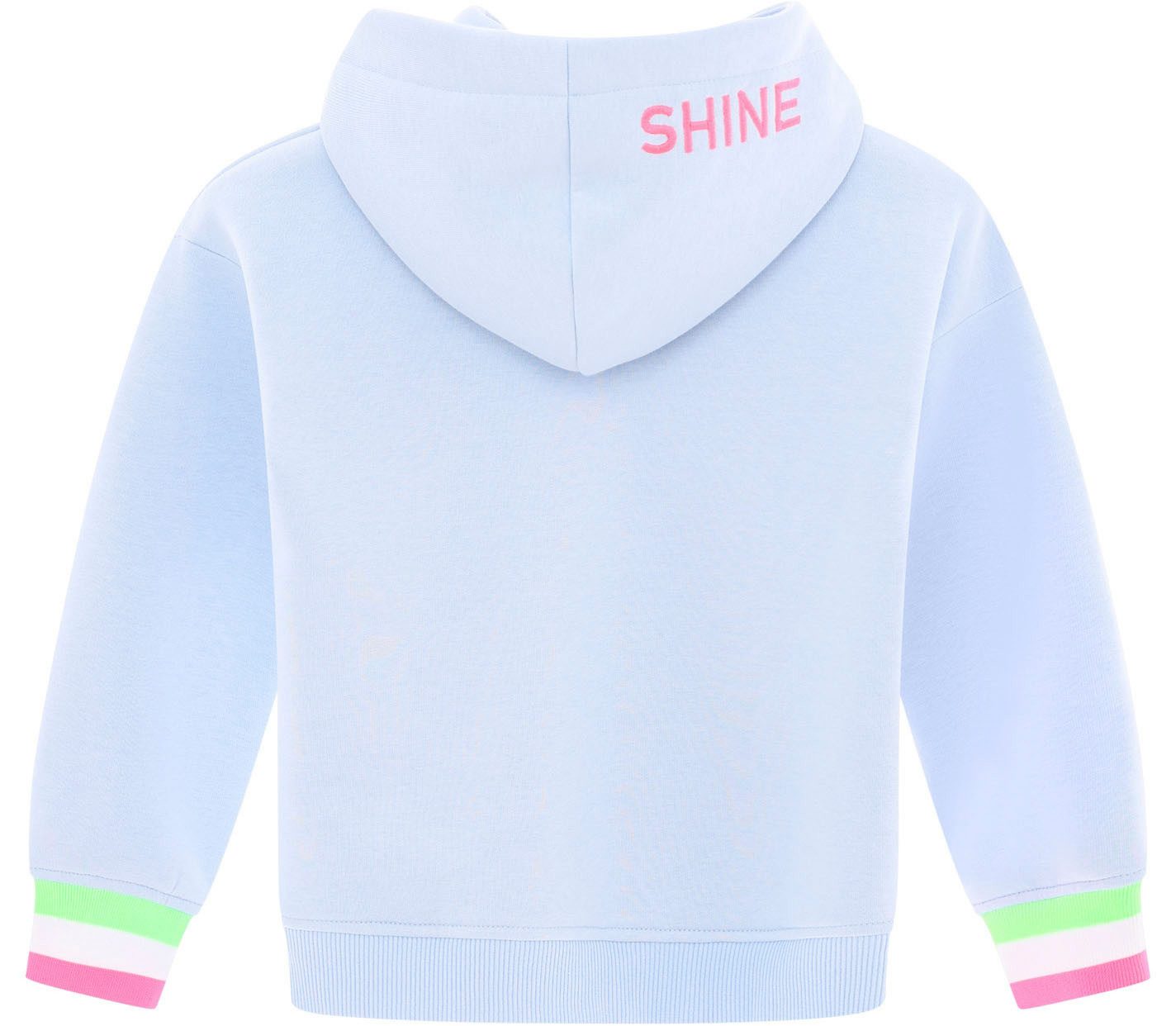Zwillingsherz Hoodie Always Happy Kids met grote smiley en neonkleurige details