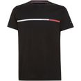 tommy hilfiger t-shirt two tone chest stripe tee zwart