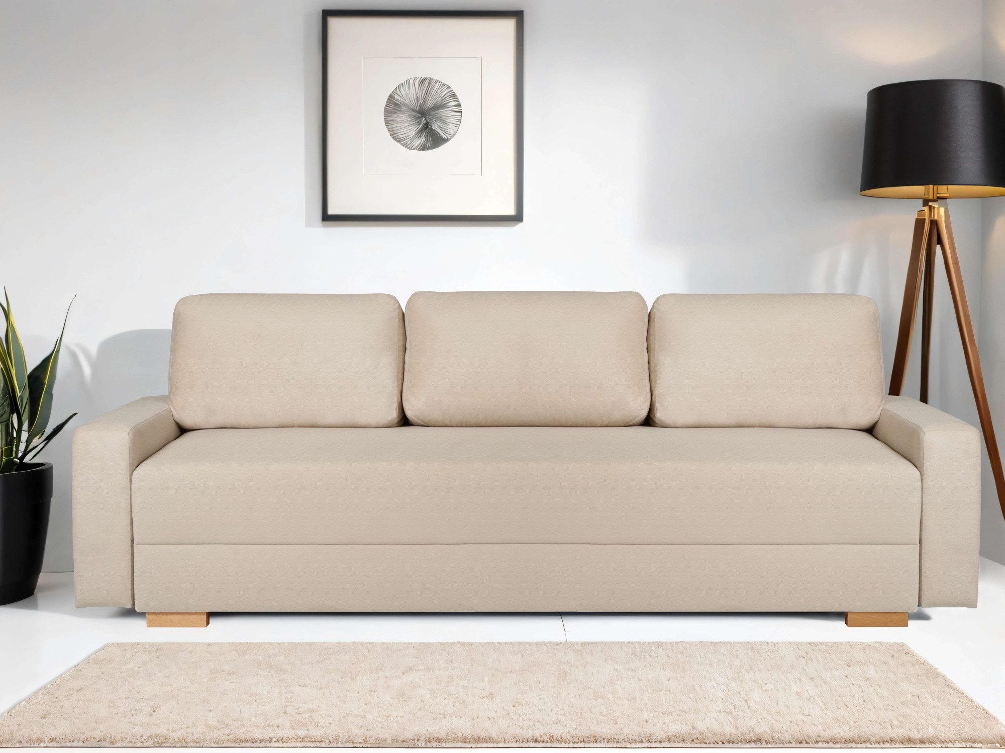 INOSIGN 3-zitsbank SHERIDIAN slaapbank met bedlade, in fijncord en velvet met golvende ondervering, moderne bekleding, b/h/d 225/94/80