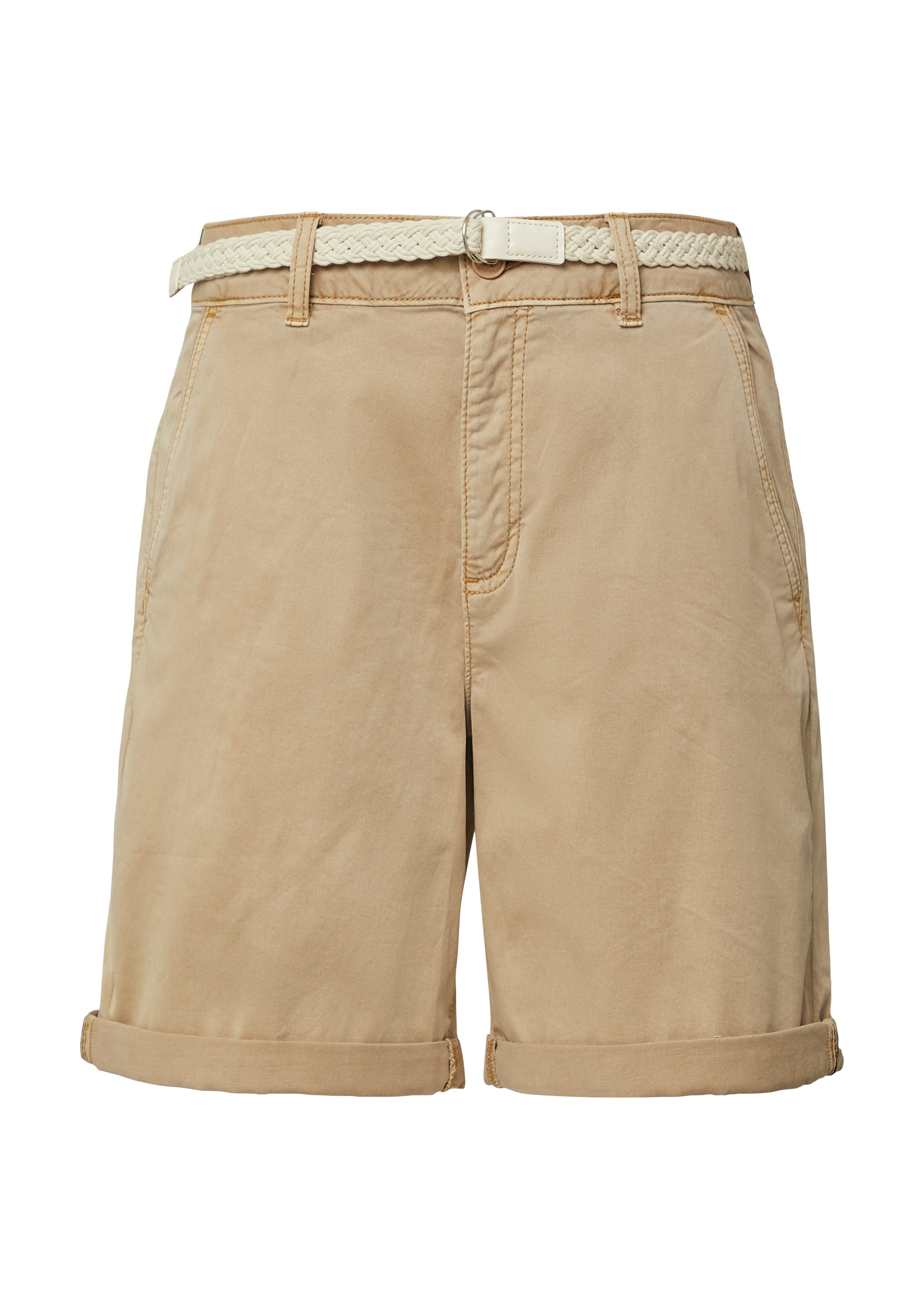 s.Oliver Chino-short met gevlochten riem