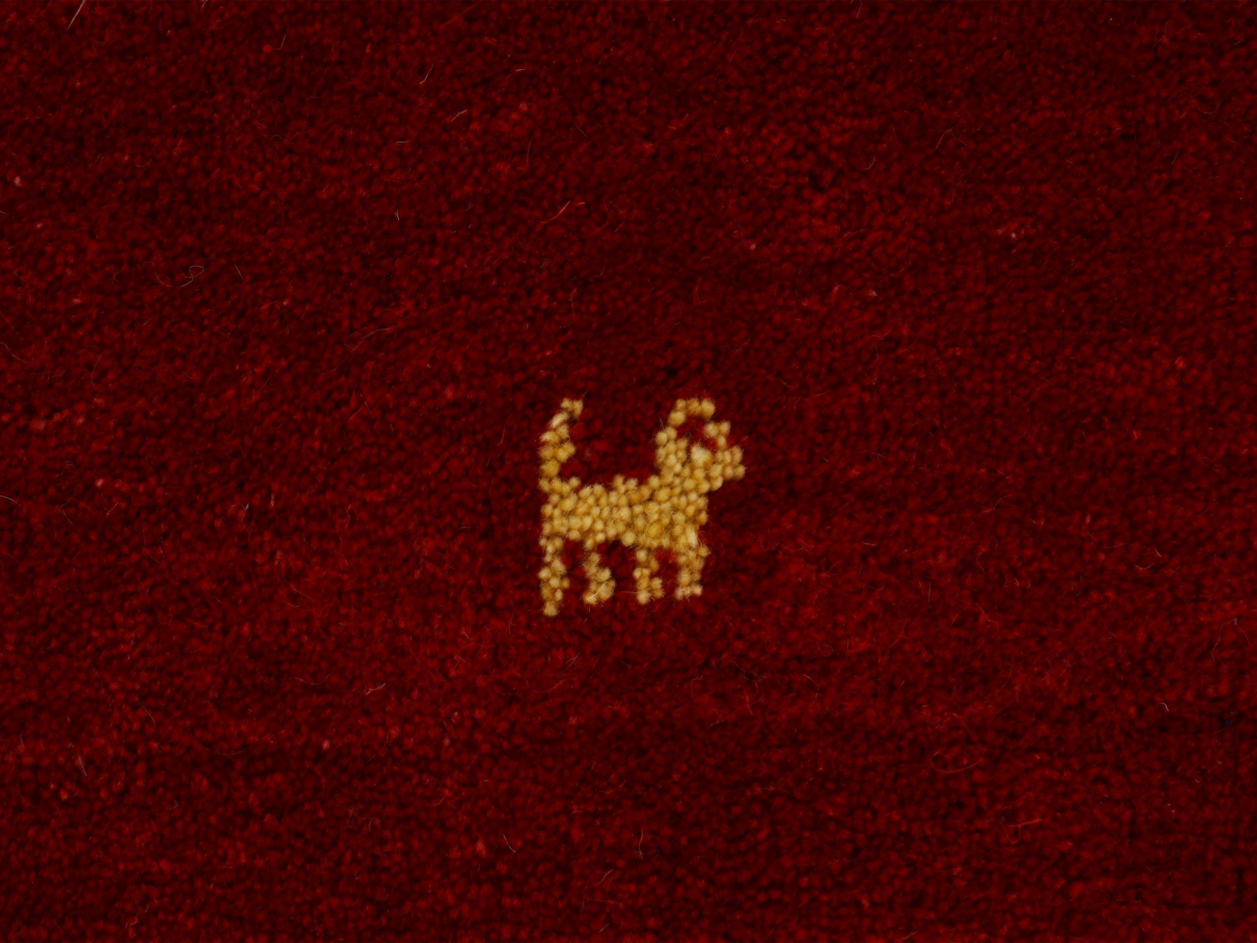 carpetfine Wollen kleed Gabbeh uni zuivere wol met de hand geweven, gabbeh diermotief warm omgevingsklimaat vele maten