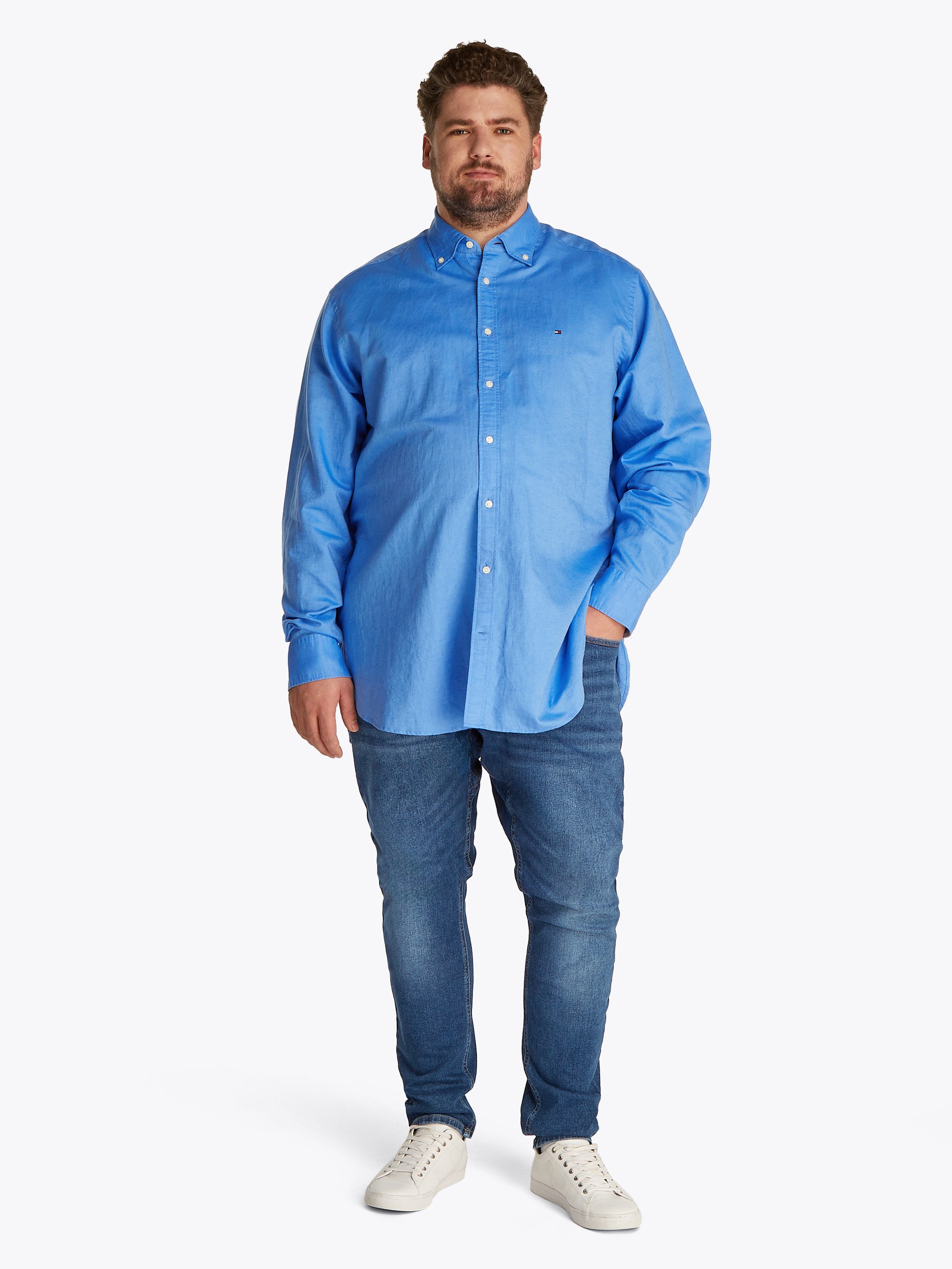 Tommy Hilfiger Overhemd met lange mouwen BT-LINEN BLEND SOLID