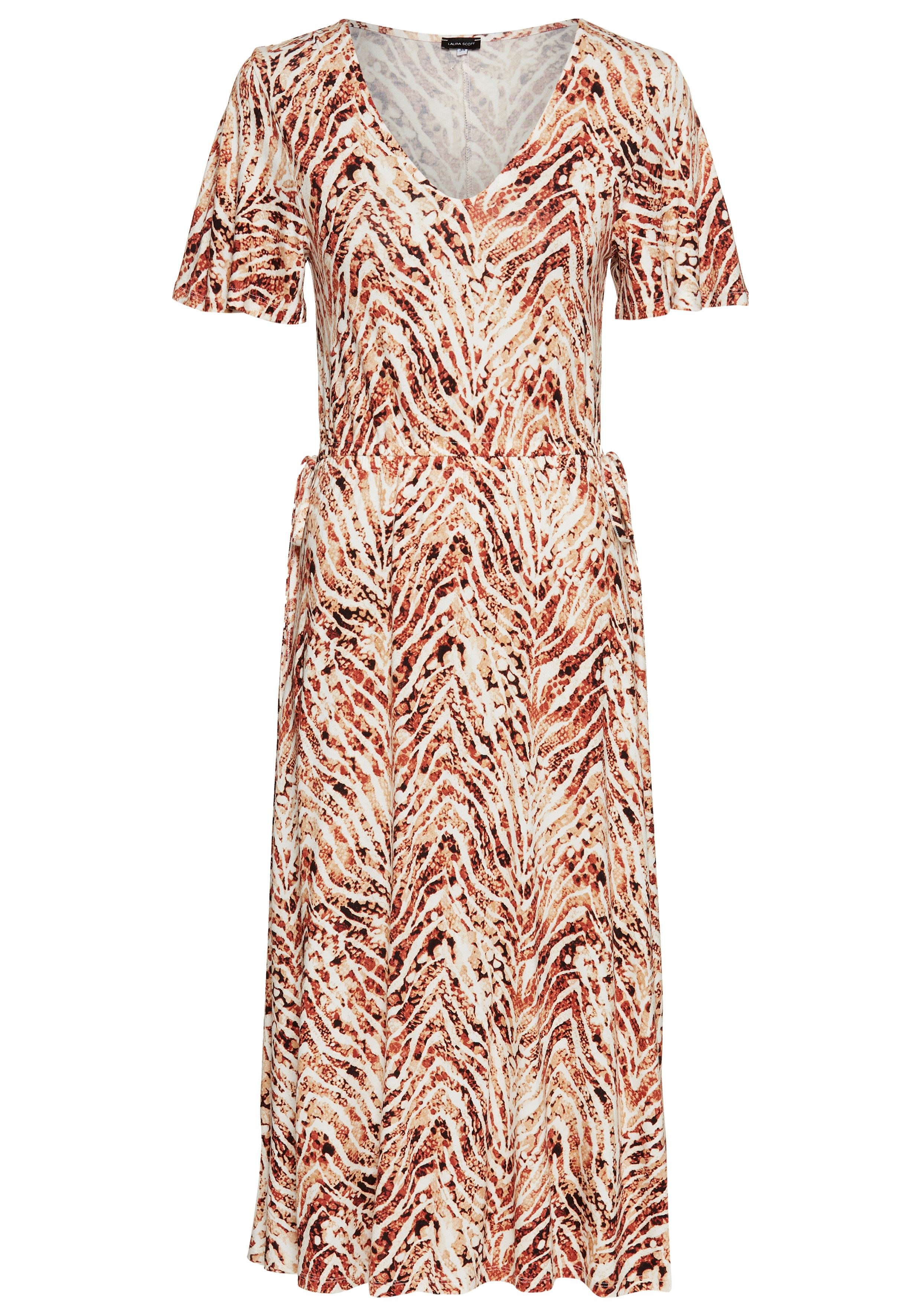 Laura Scott Midi-jurk opvallende taille met strikbinding - nieuwe collectie