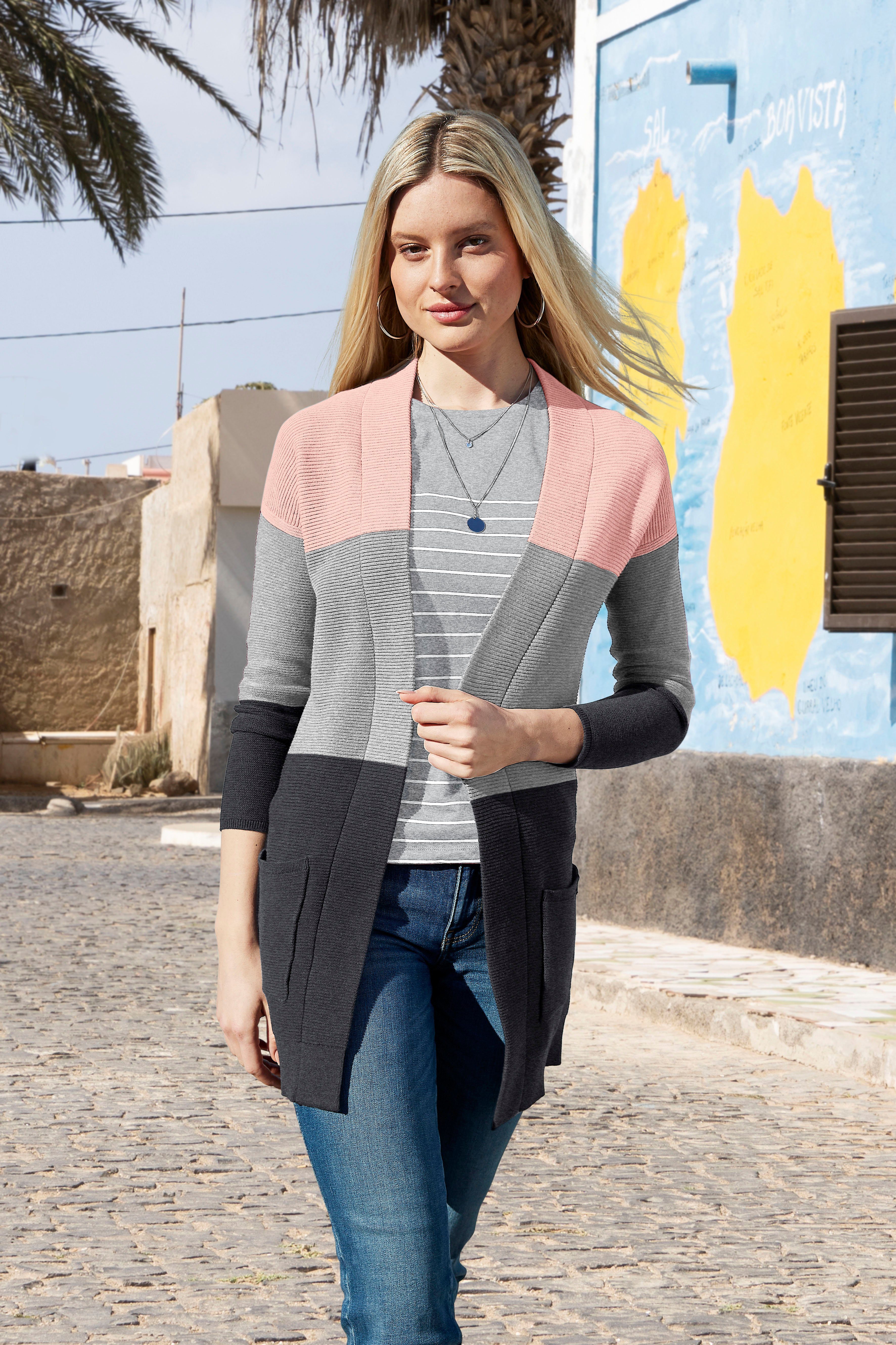 Tom Tailor Shirt met 3/4-mouwen dubbel - strepen + uni (2-delig, Set van 2)