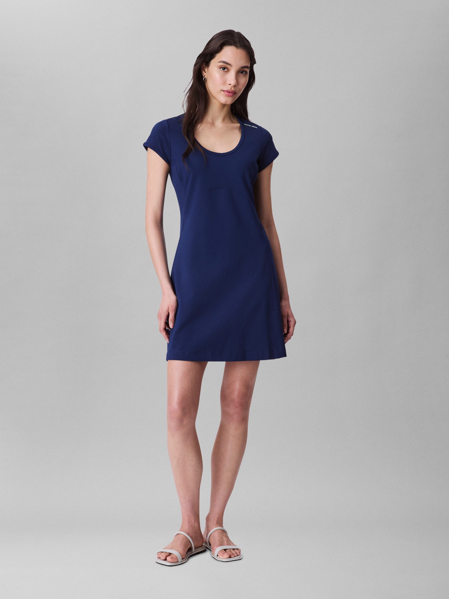 Calvin Klein Jerseyjurk PUNTO MILANO SS SCOOP NK DRESS