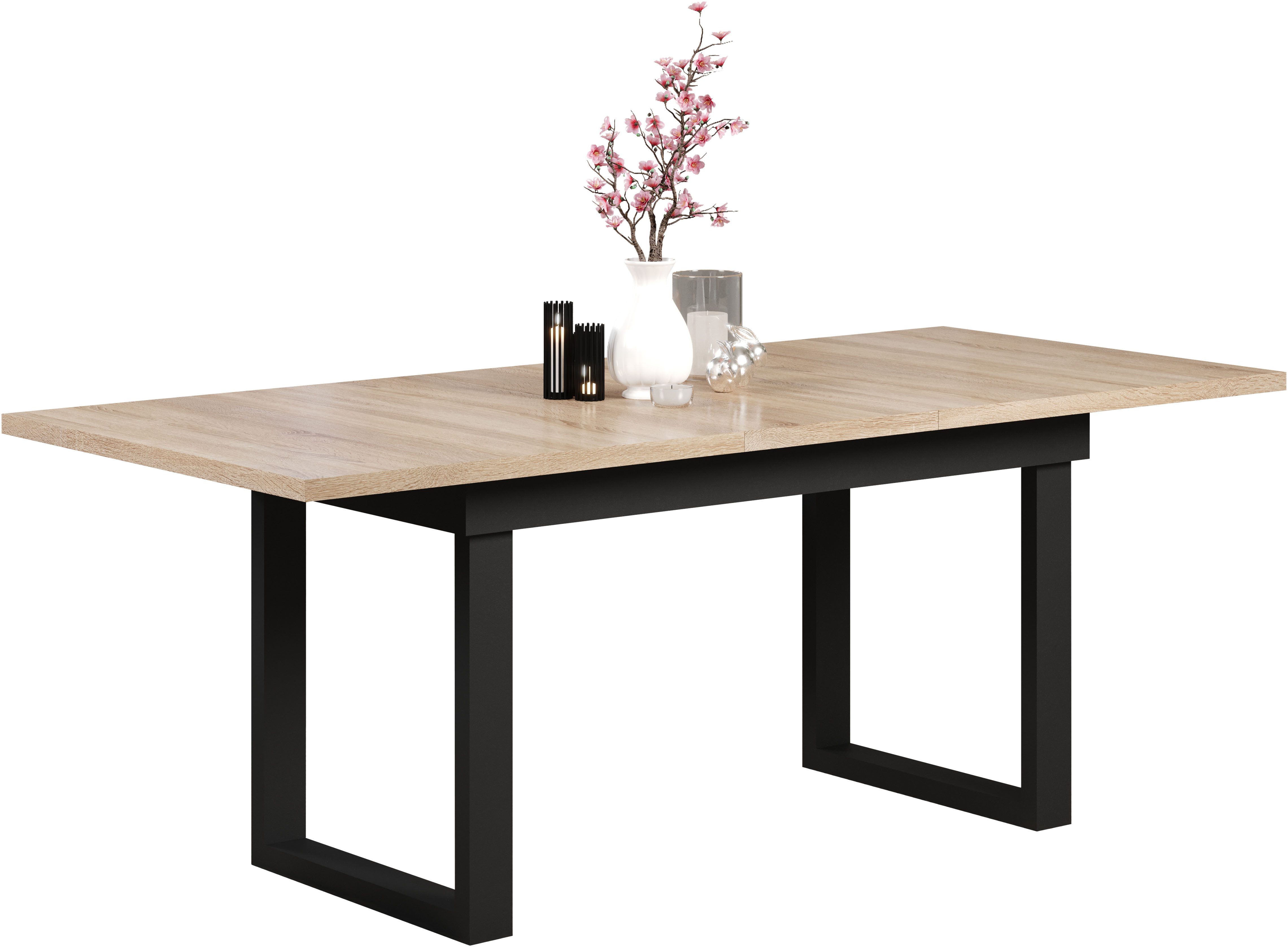 INOSIGN Eettafel Valencia Synchro-uitvoering, metalen runners, uitschuifbaar tot 200 cm