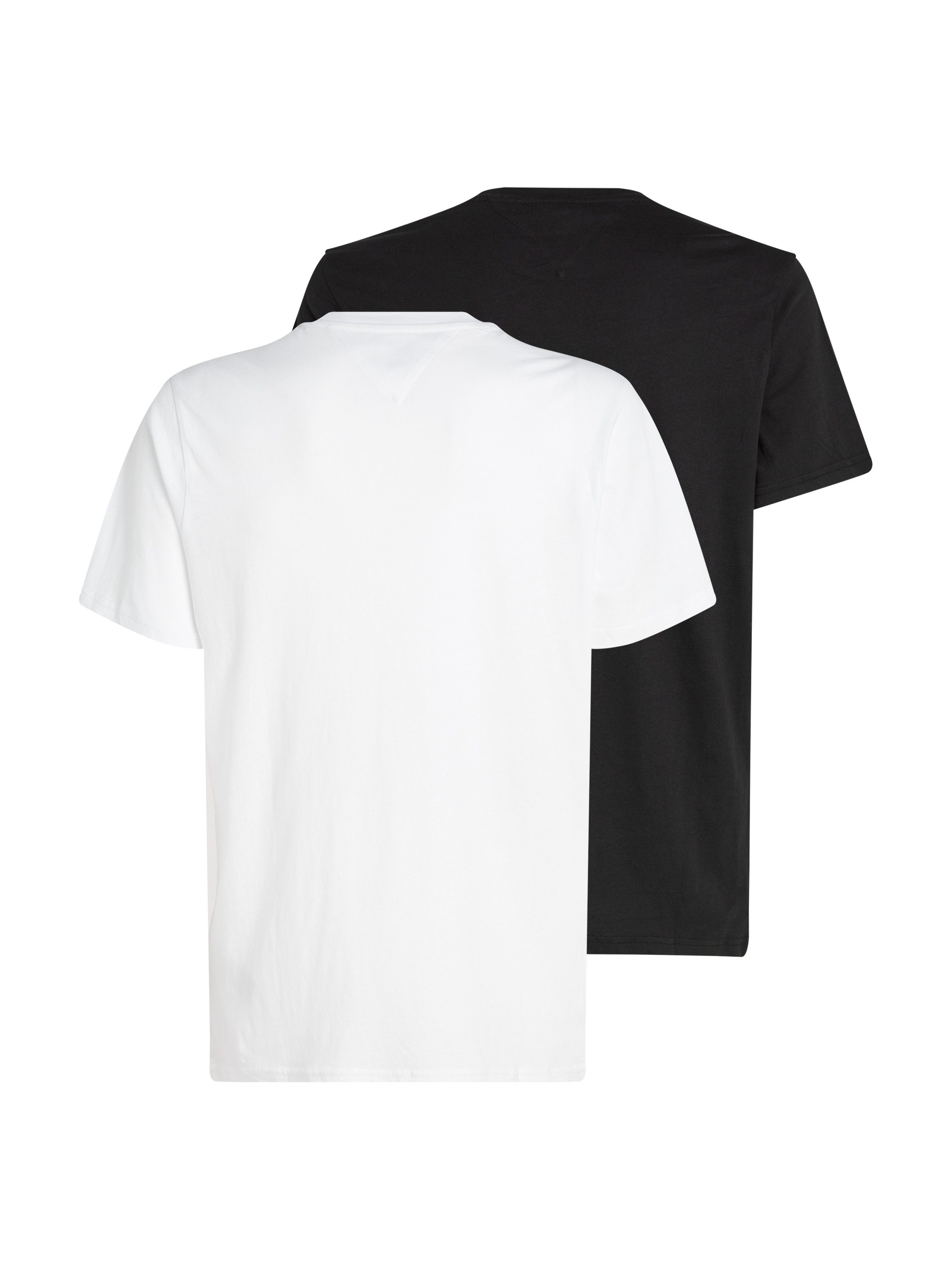 TOMMY JEANS T-shirt TJM SLIM 2PACK S S FLAG DNA TEE met grote logoprint op borsthoogte (set 2 stuks)