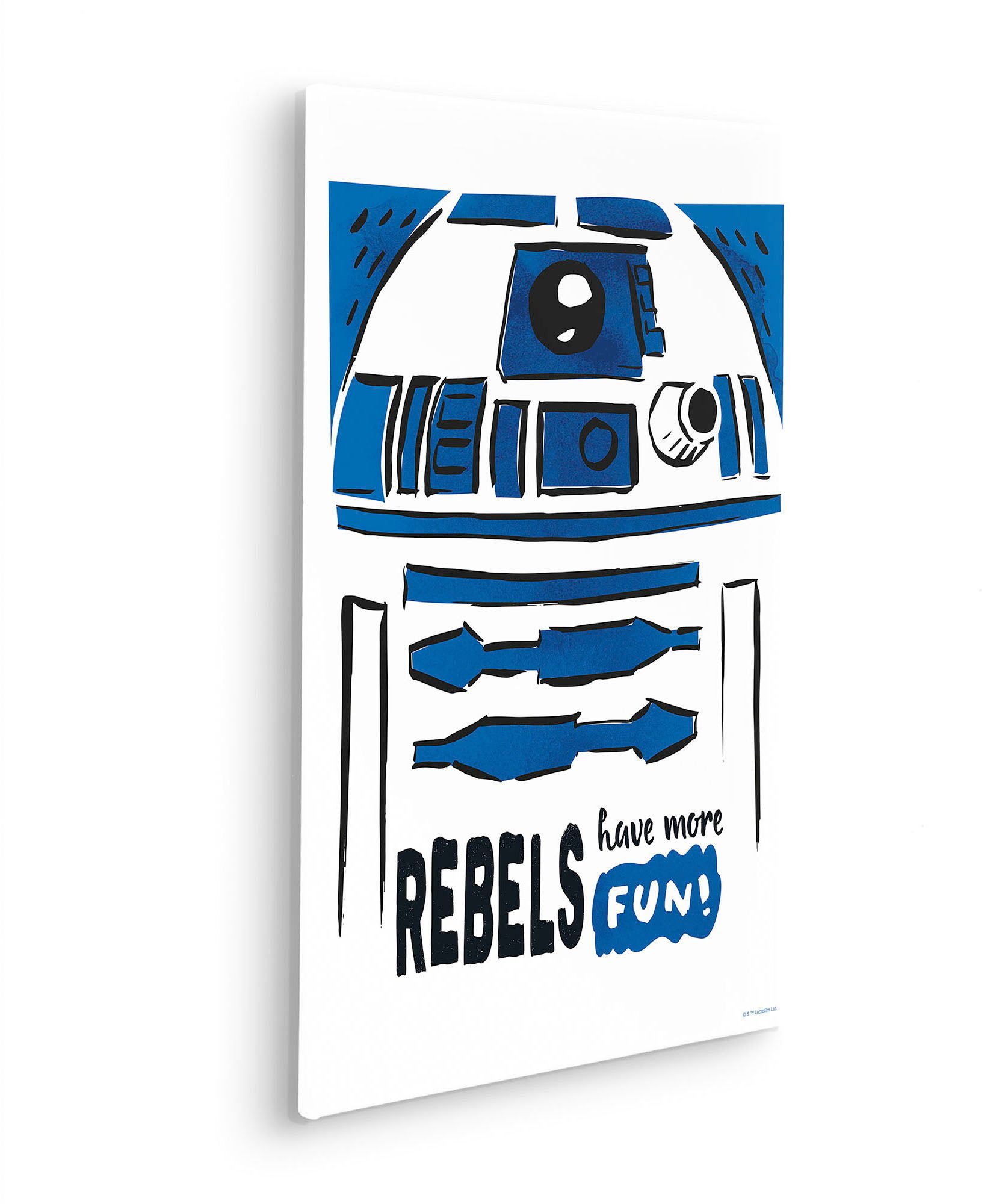 Komar Artprint op linnen Star Wars R2D2 More Fun - Afmeting 40 x 60 cm (1 stuk)