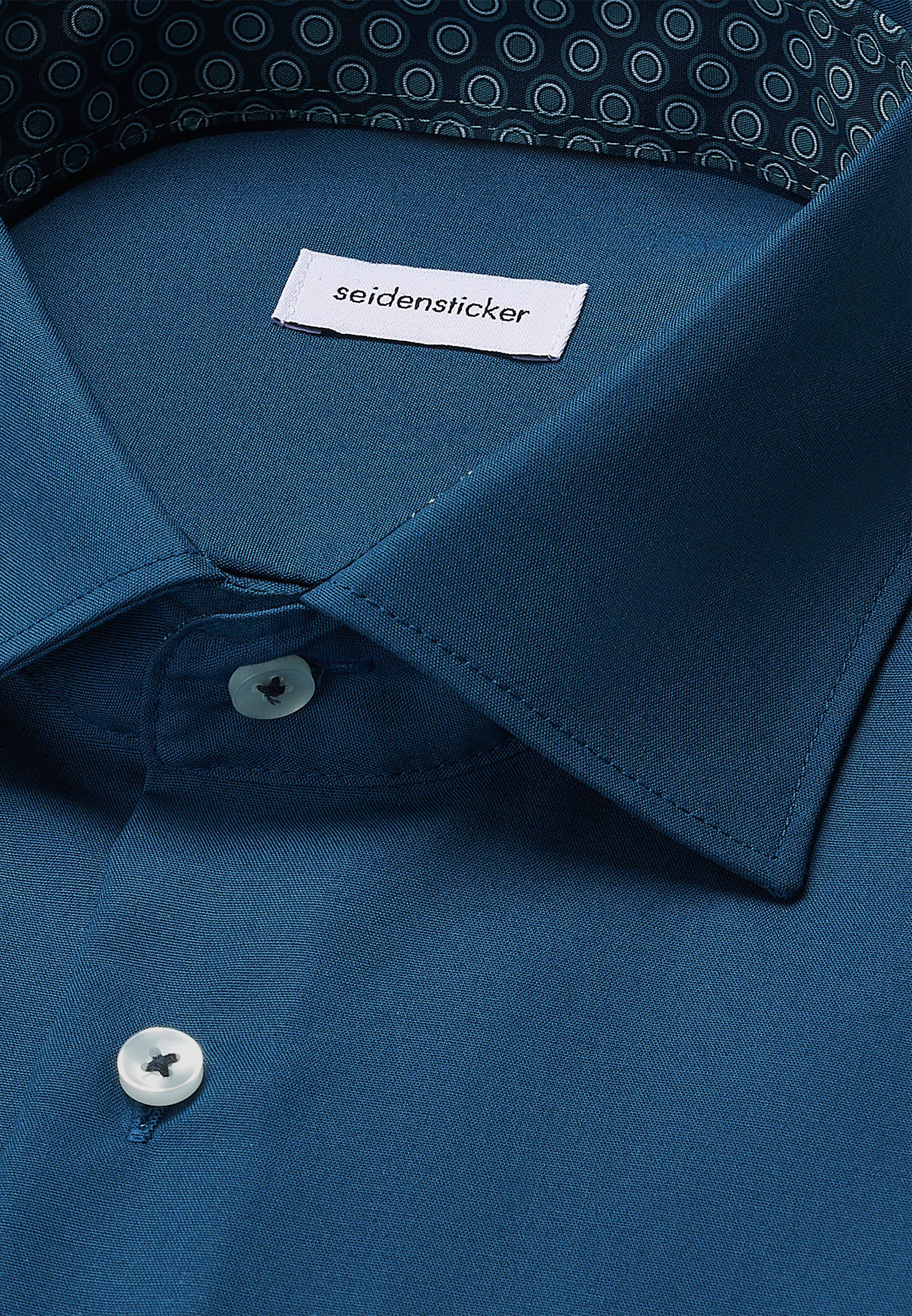 seidensticker Businessoverhemd Zwarte roos Regular 1/1 Kent kraag effen