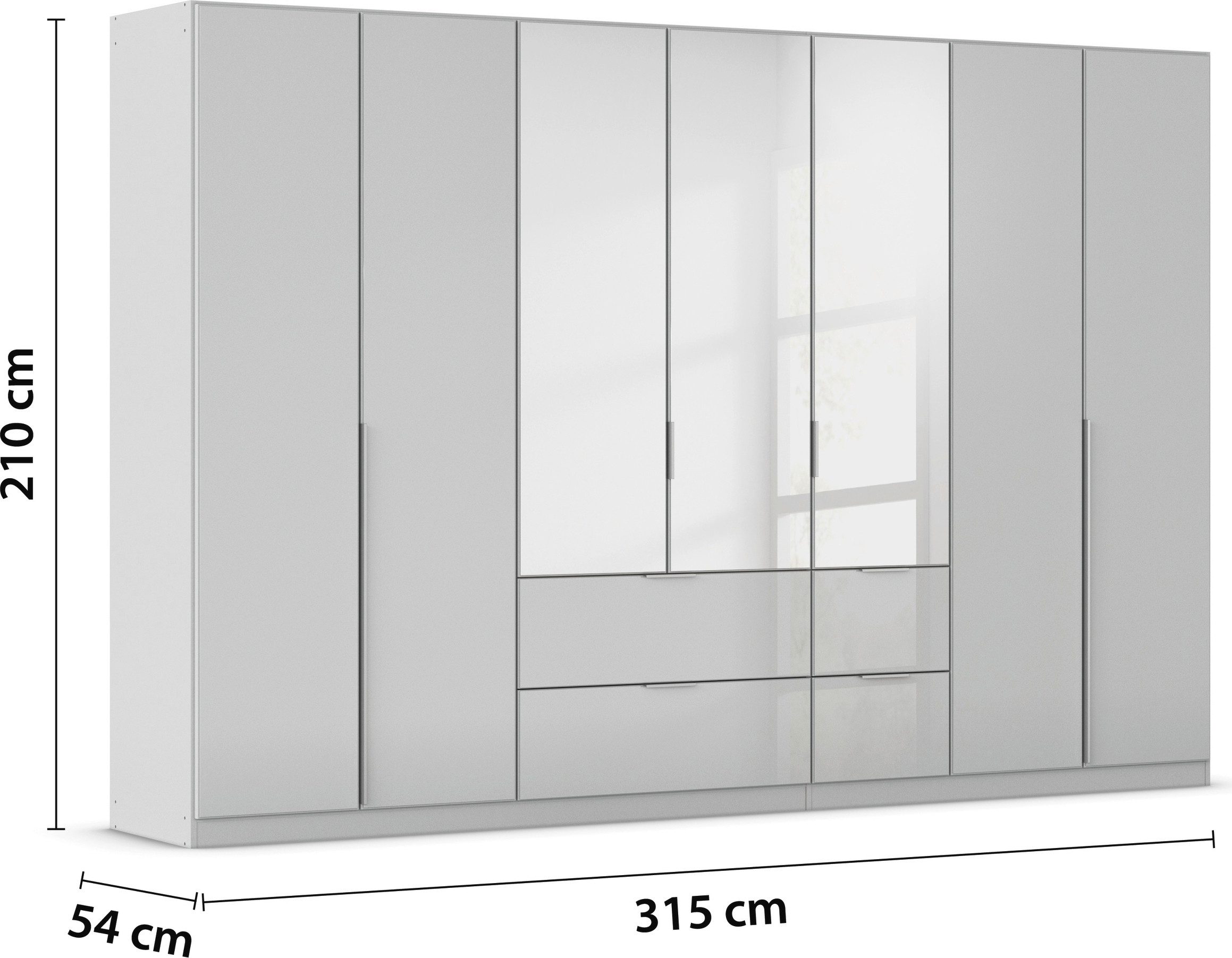 rauch Draaideurkast Kledingkasten kast garderobe AGORDO met glazen front