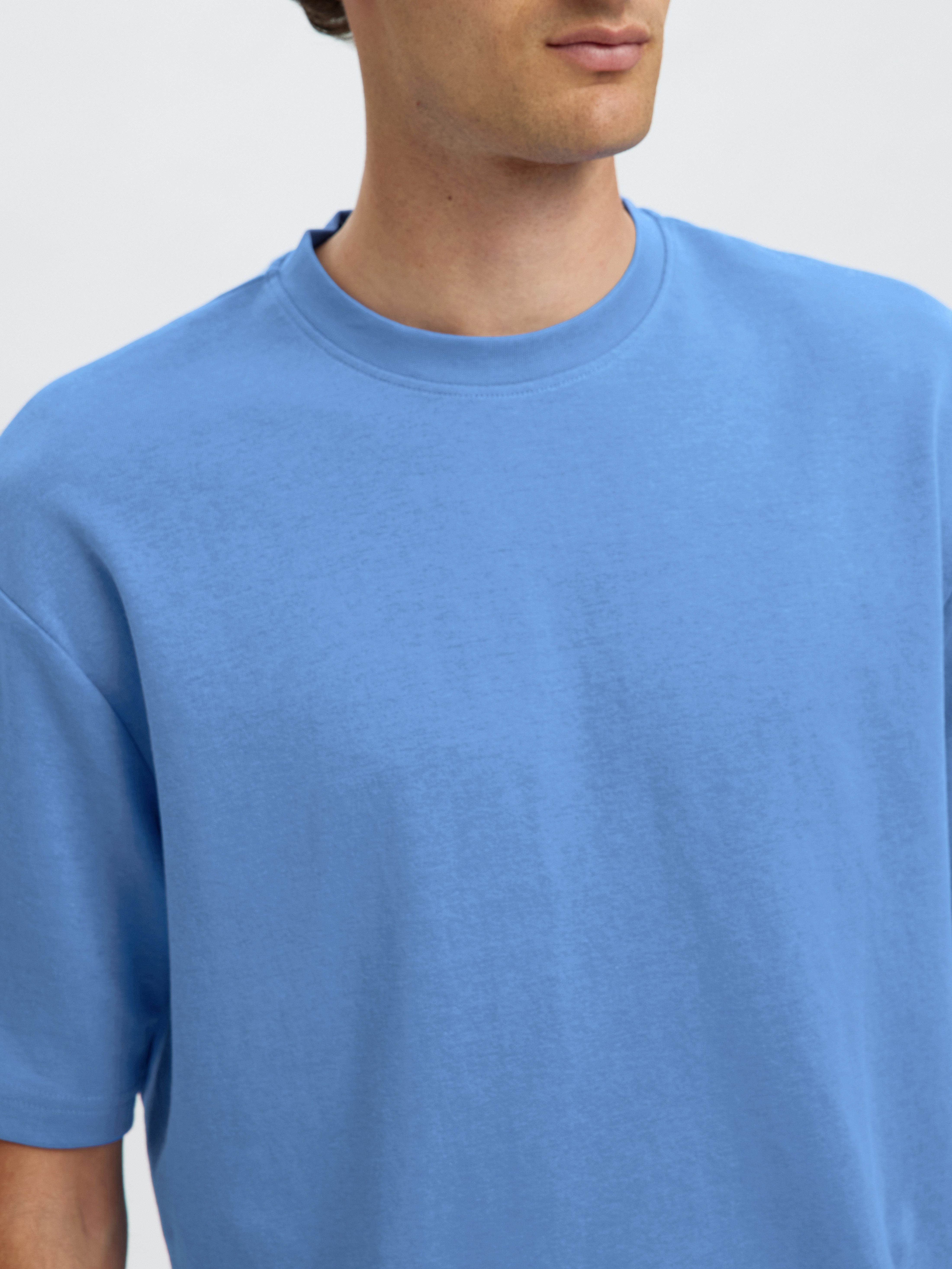 SELECTED HOMME Shirt met ronde hals SLHLOOSEOSCAR SS O-NECK TEE NOOS