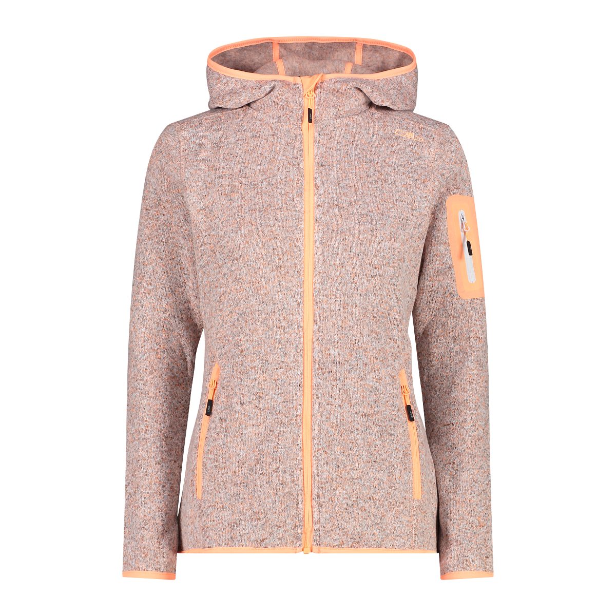 CMP Gebreid fleecejack KNITTED MELANGE HOODY WOMAN HOODY (1 stuk) dames fleece vesten maat 46 roze