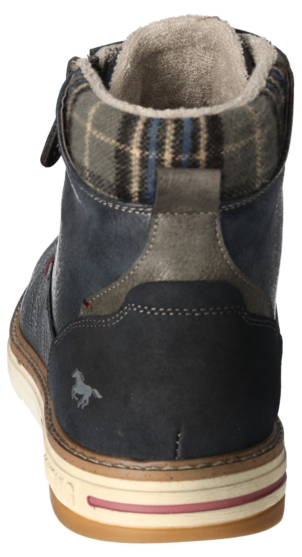 Mustang Shoes Winterlaarzen , veterschoenen, casual enkellaars met geruite inzet aan de schacht
