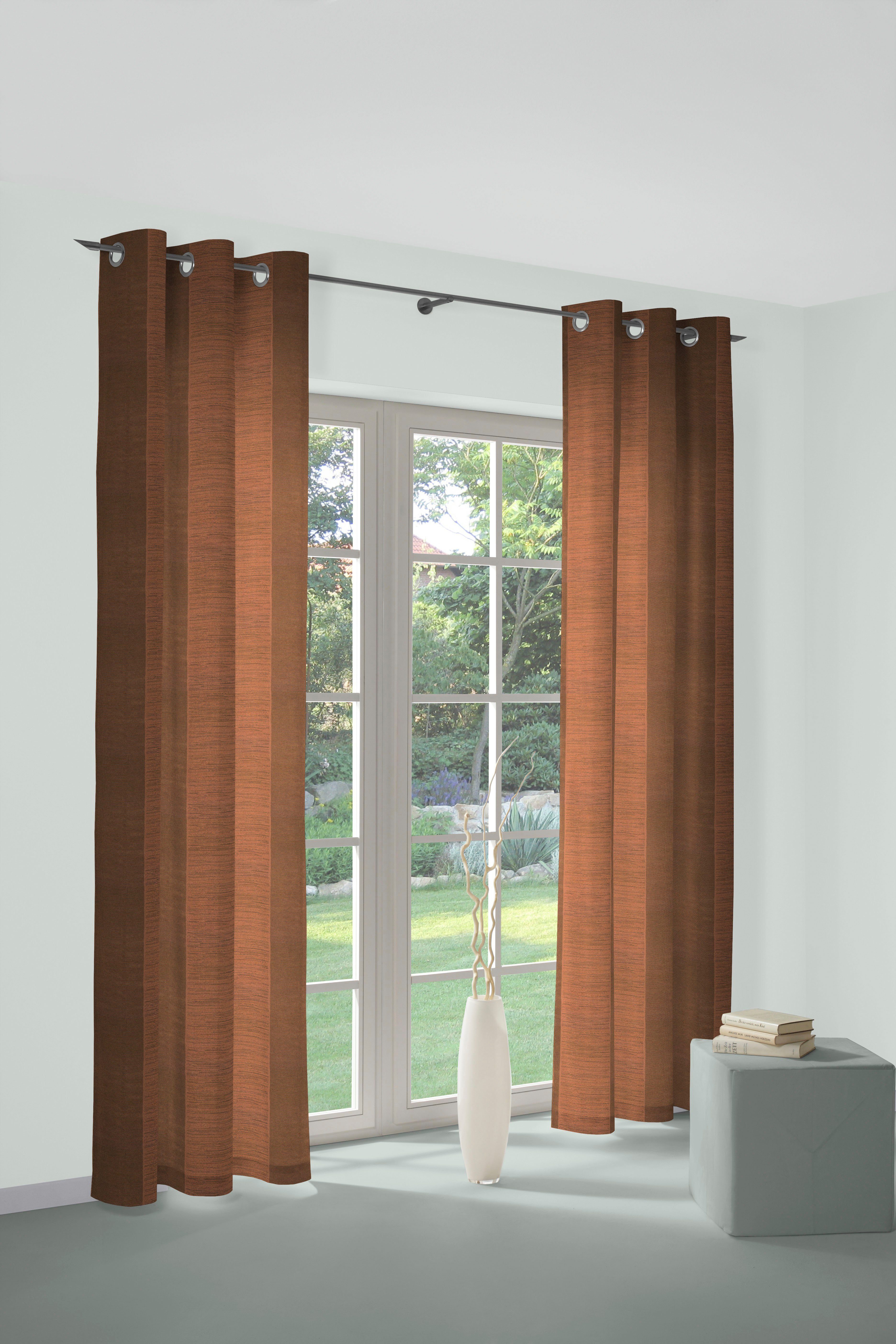Wirth Gordijn Niederau (1 stuk) kant & klaar gordijnen maat 132 cm x 245 cm bruin