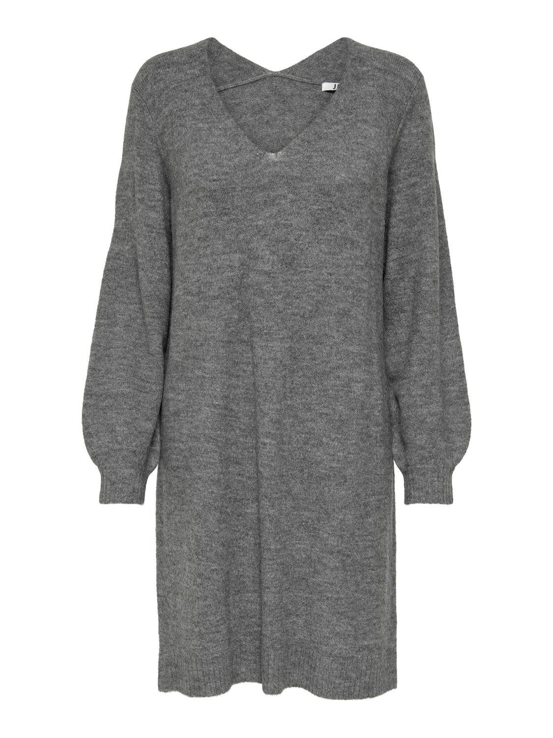 JDY Gebreide jurk JDYELANORA L/S V-NECK DRESS KNT NOOS