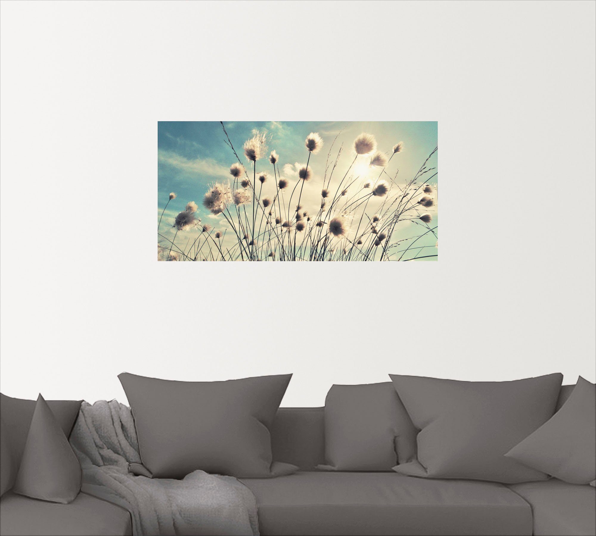 Artland Artprint Wolgras als artprint van aluminium, artprint voor buiten, artprint op linnen, poster, muursticker