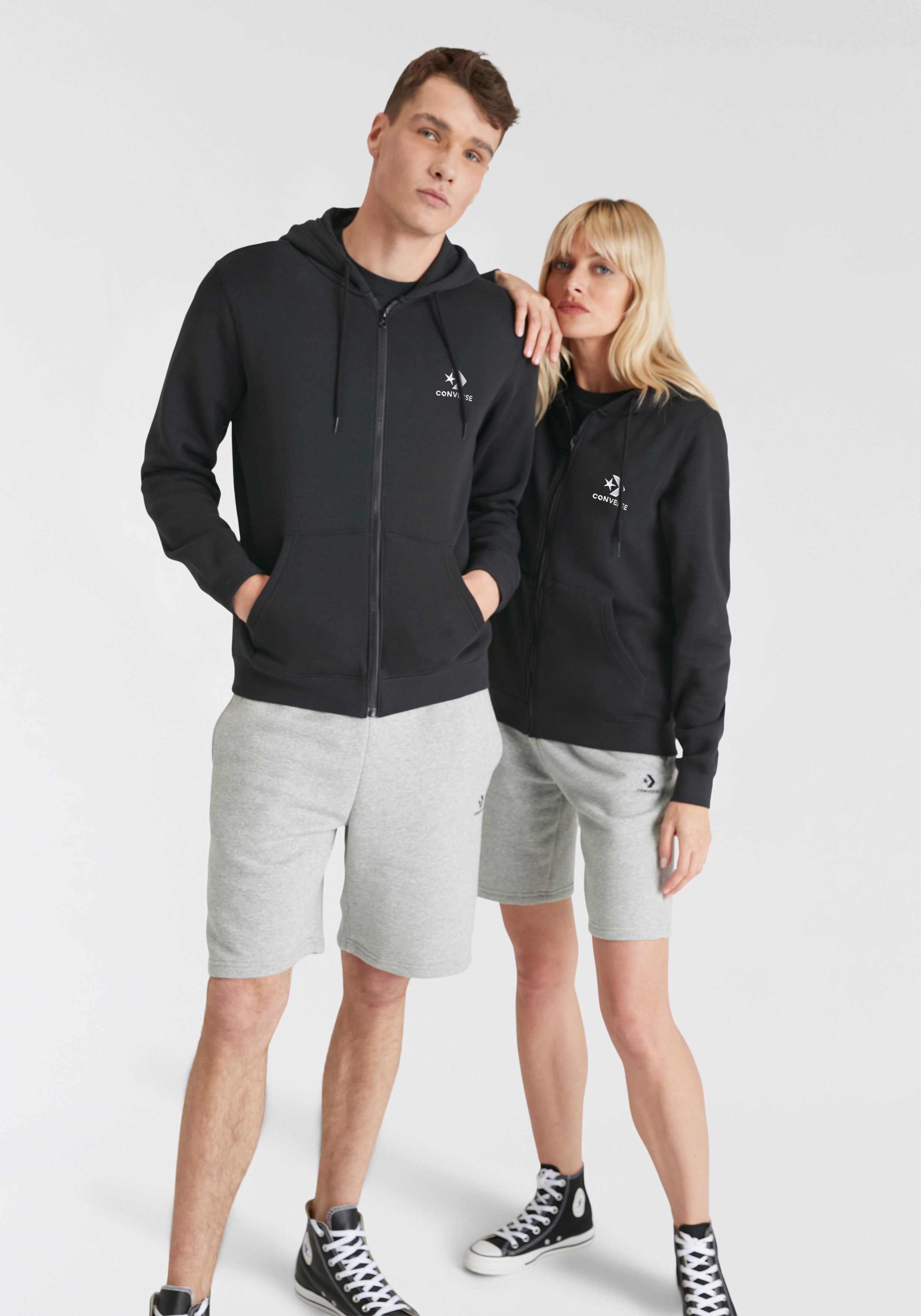 Converse Capuchonsweatvest GO-TO EMBROIDERED STAR CHEVRON BRUSHED BACK FLEECE ZIP HOODIE (1-delig)