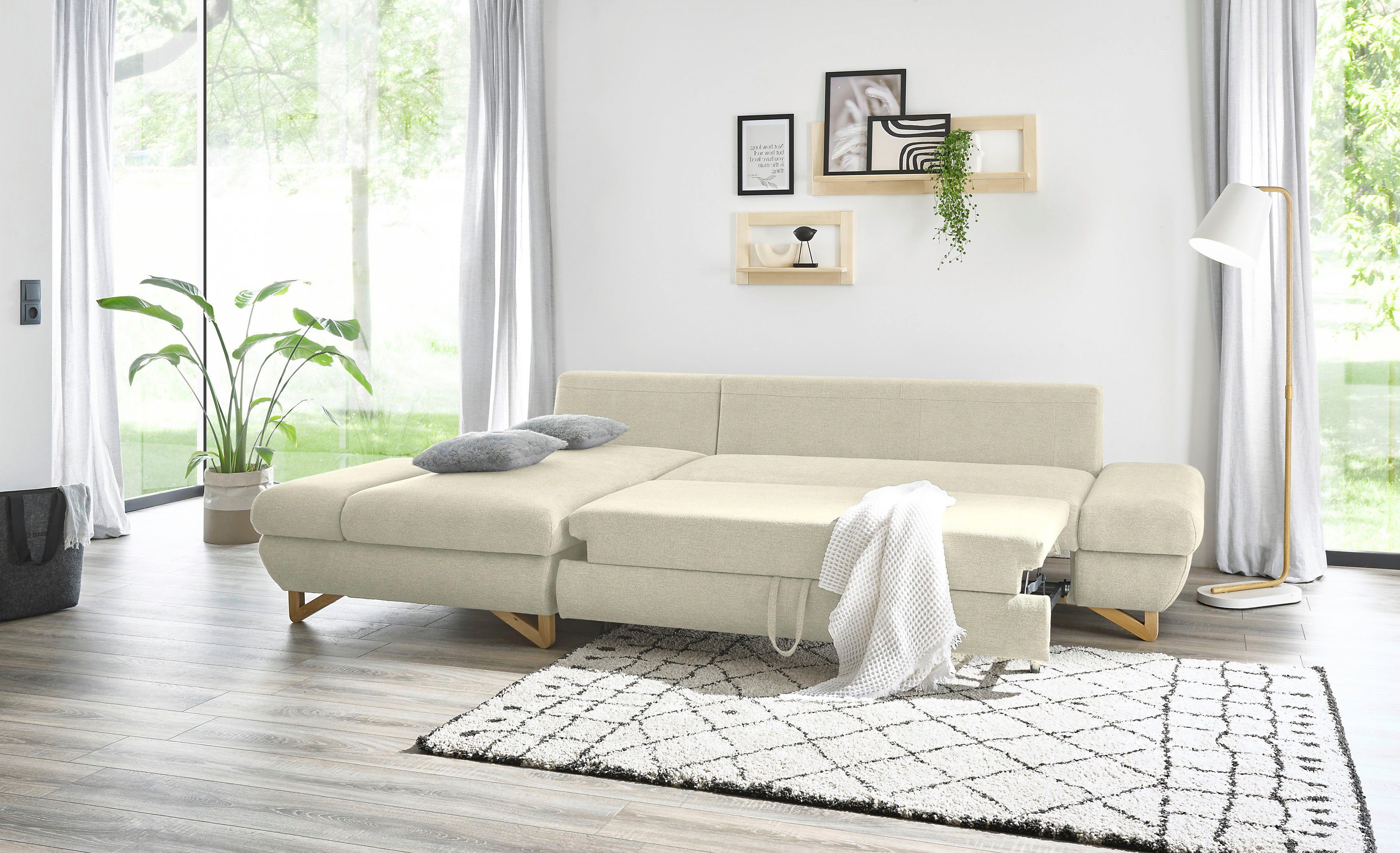 INOSIGN Slaapbank City/Giron comfortabele slaapbank (ligoppervlak 245 x 138 cm) en bedlade
