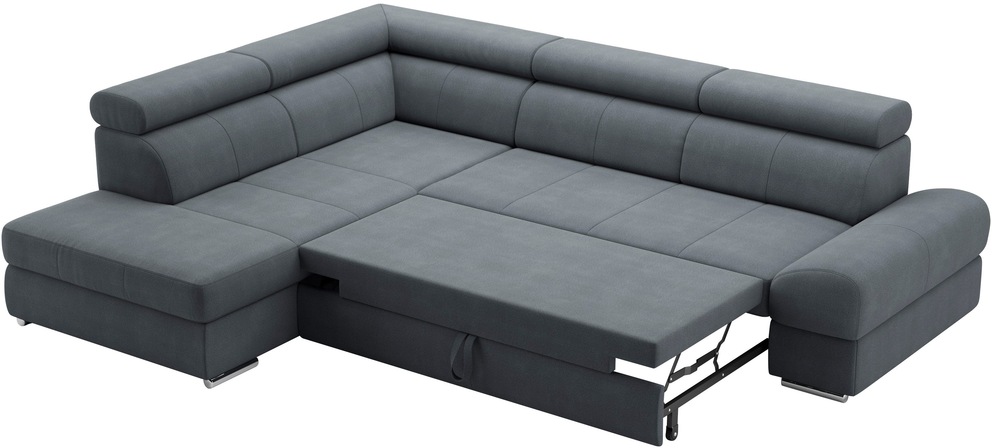 sit&more Hoekbank Broadway L-vorm met verstelbare hoofdsteunen, naar keuze met slaapfunctie