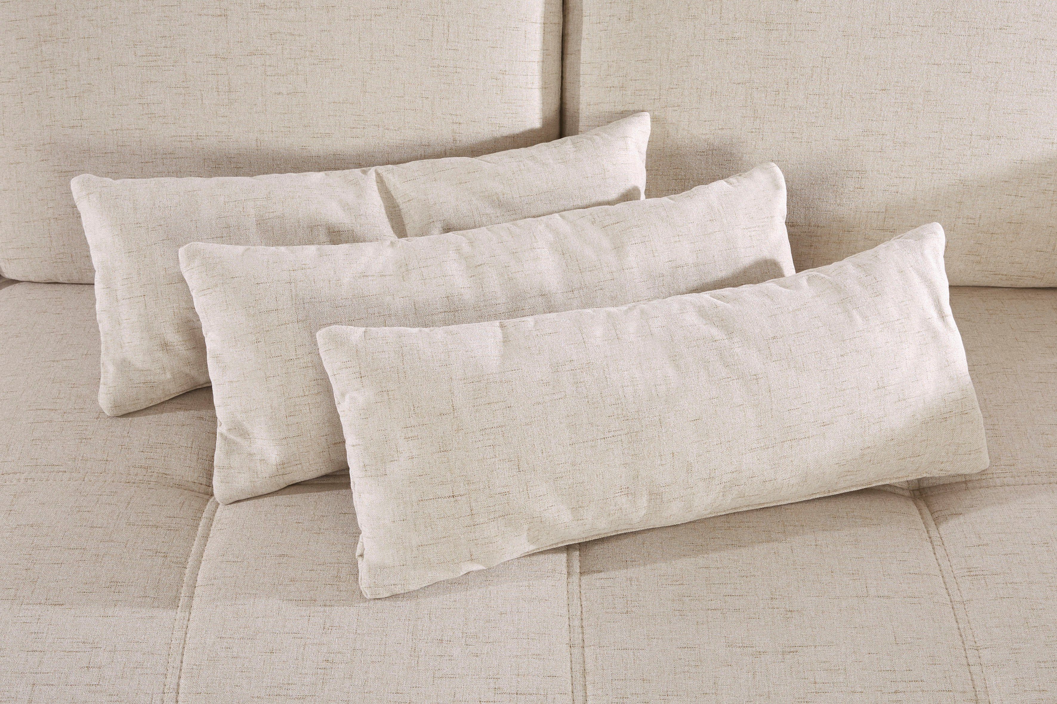 Places of Style Hoekbank Costello L-vorm, met zitdiepteverstelling, armleuningverstelling en