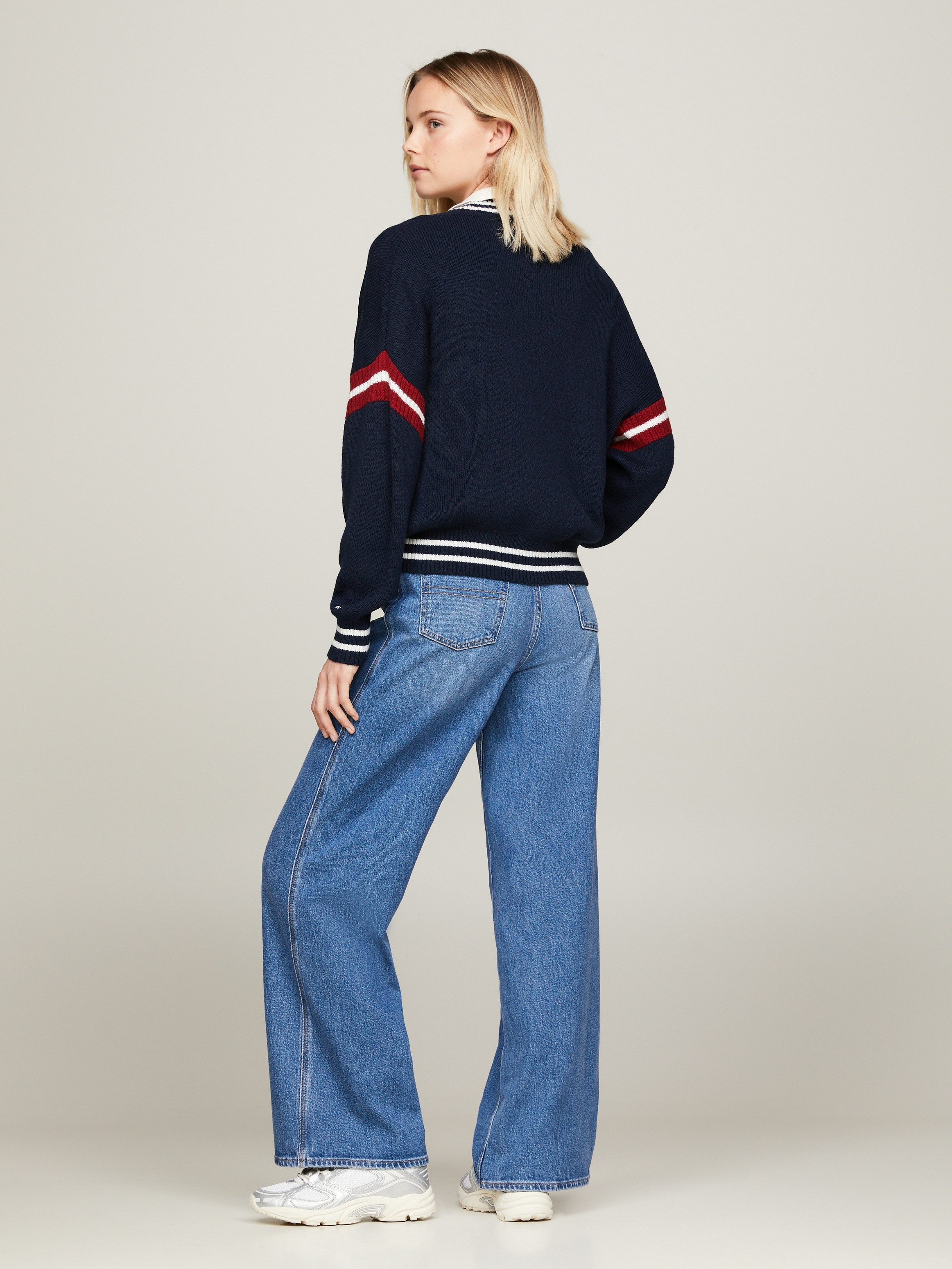 TOMMY JEANS Gebreide trui TJW LETTERMAN SWEATER met geborduurde -vlag