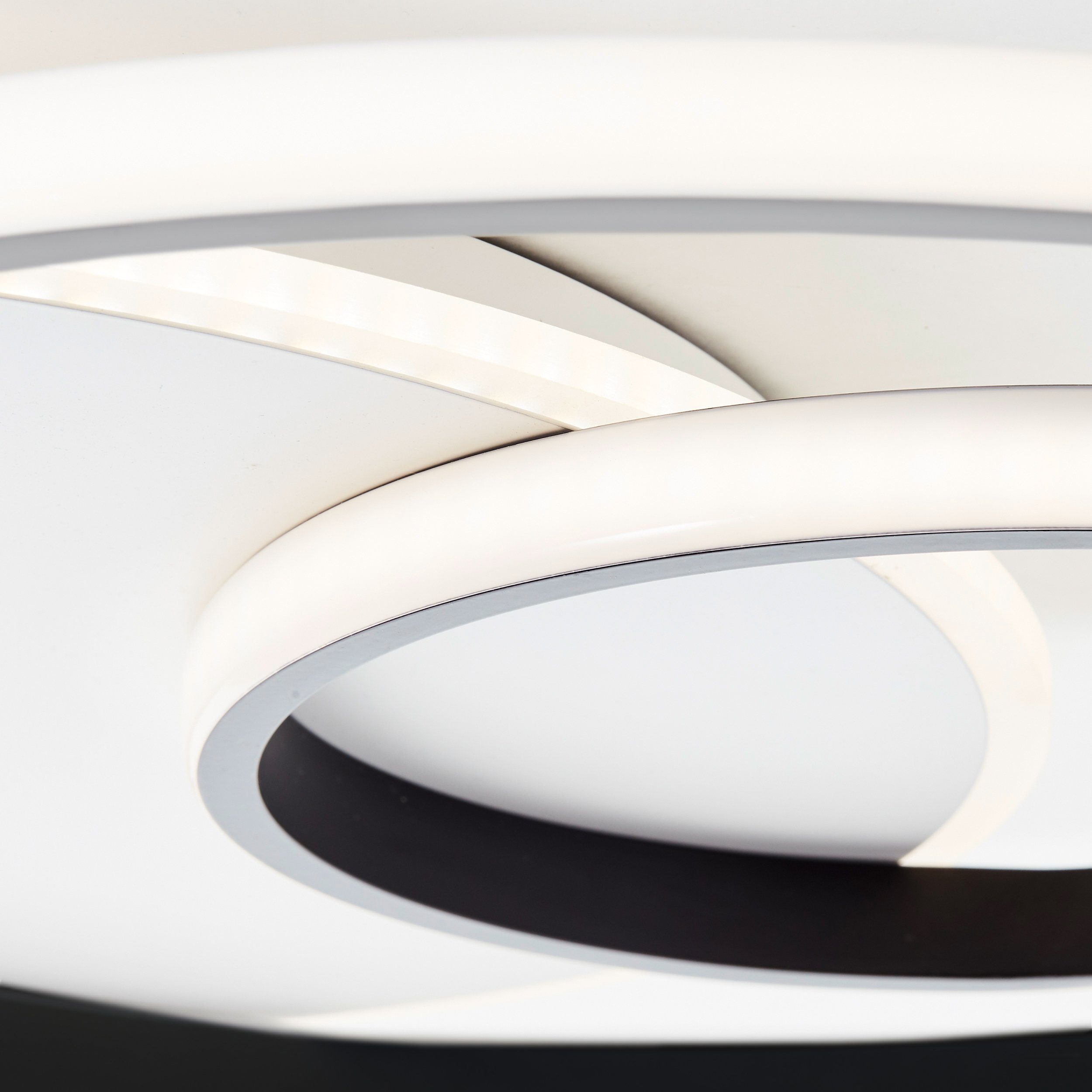 Brilliant Leuchten Led-plafondlamp Merapi Ø 50,8 cm, 4100 lm, warmwit licht, metaal, kunststof, wit/zwart (1 stuk)