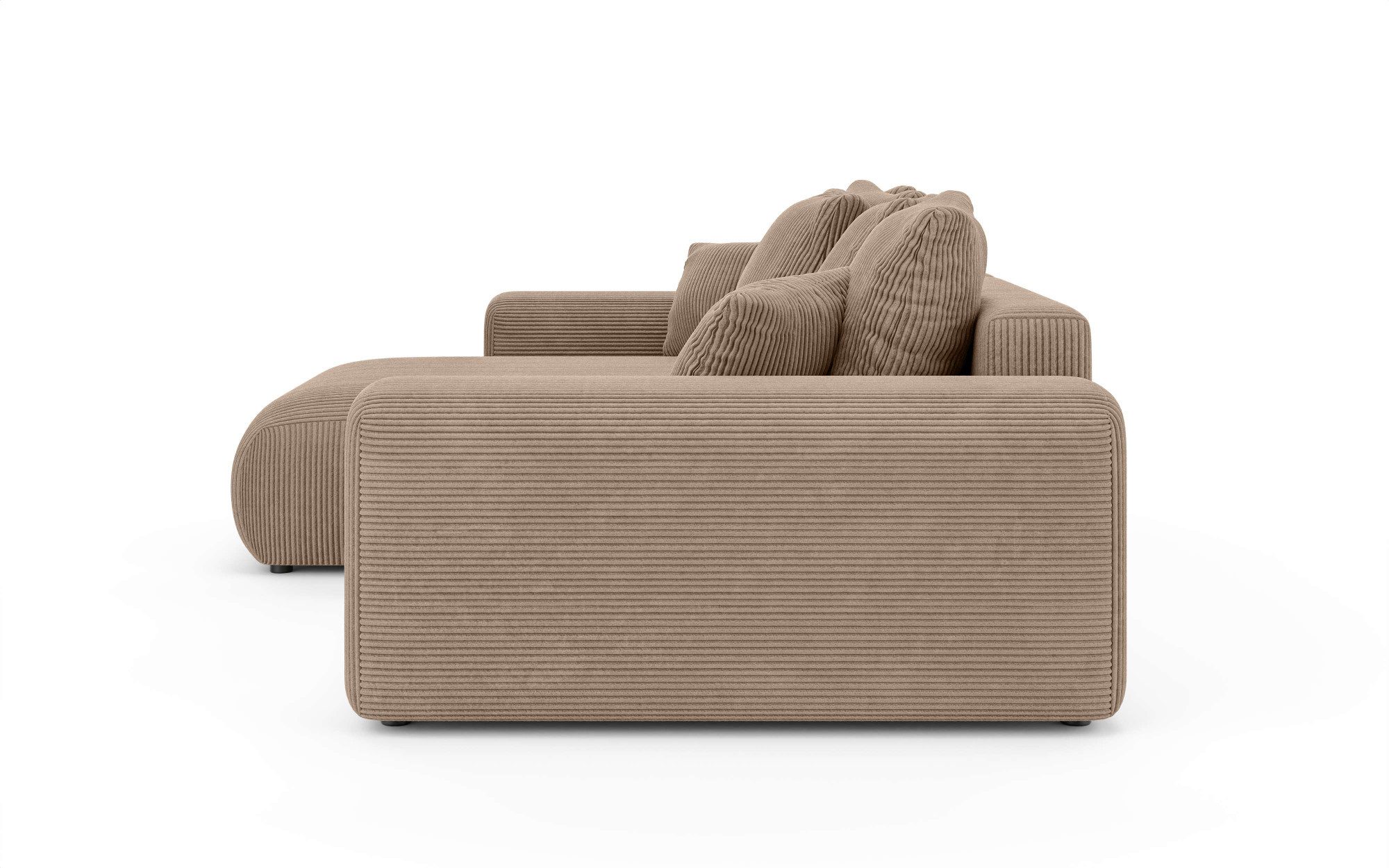 Home affaire Hoekbank LAKESIDE met bedfunctie en bedlade, B/D/H 257/166/84 cm L-vorm, recamiere aan beide zijden monteerbaar, golfondersteuning