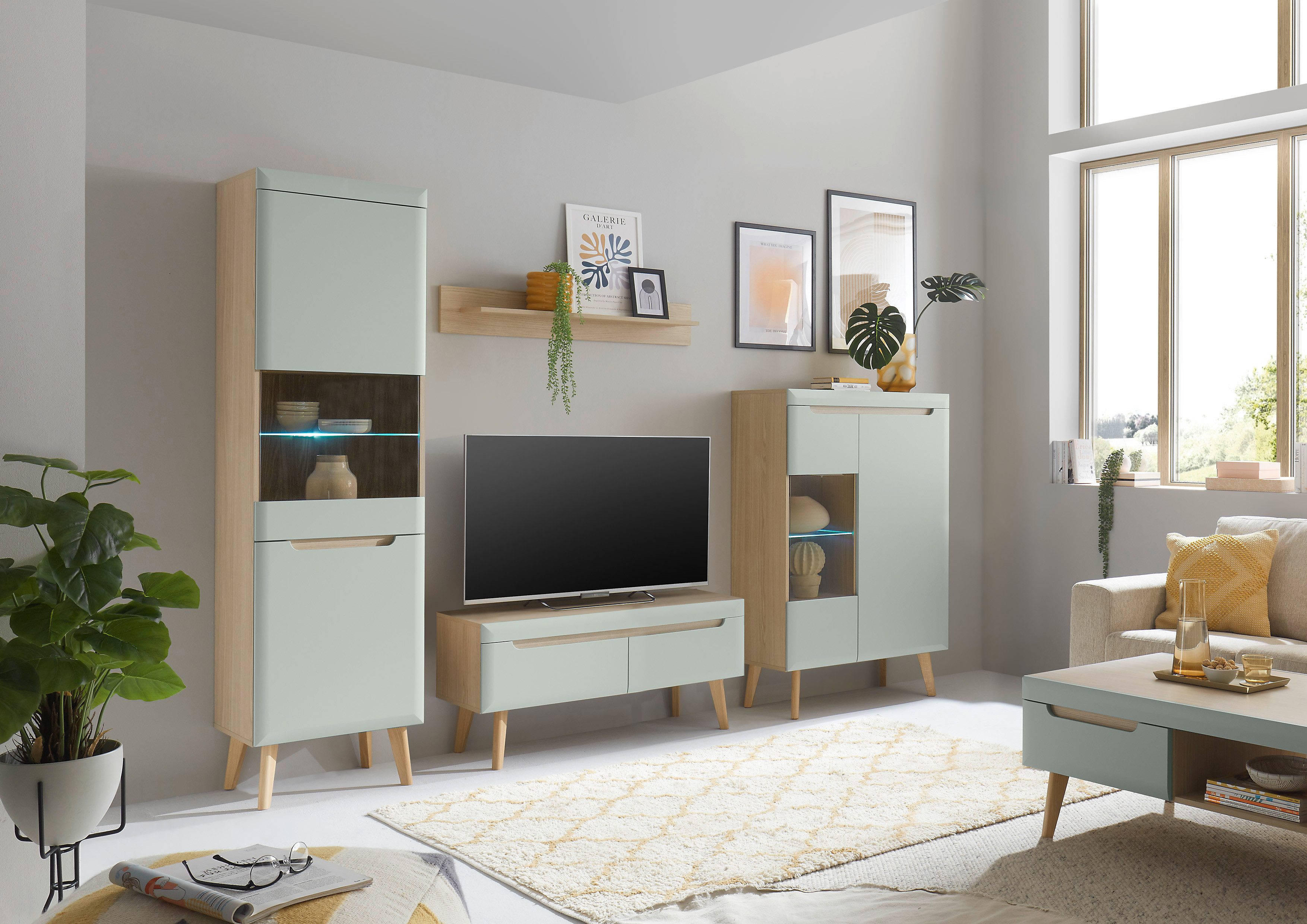 INOSIGN Tv-meubel Torge, TV-kast, TV-kommode, televisiekast, TV-bord afgeschuinde poten, drie kleuren, scandi design, 107 cm breed (1 stuk)