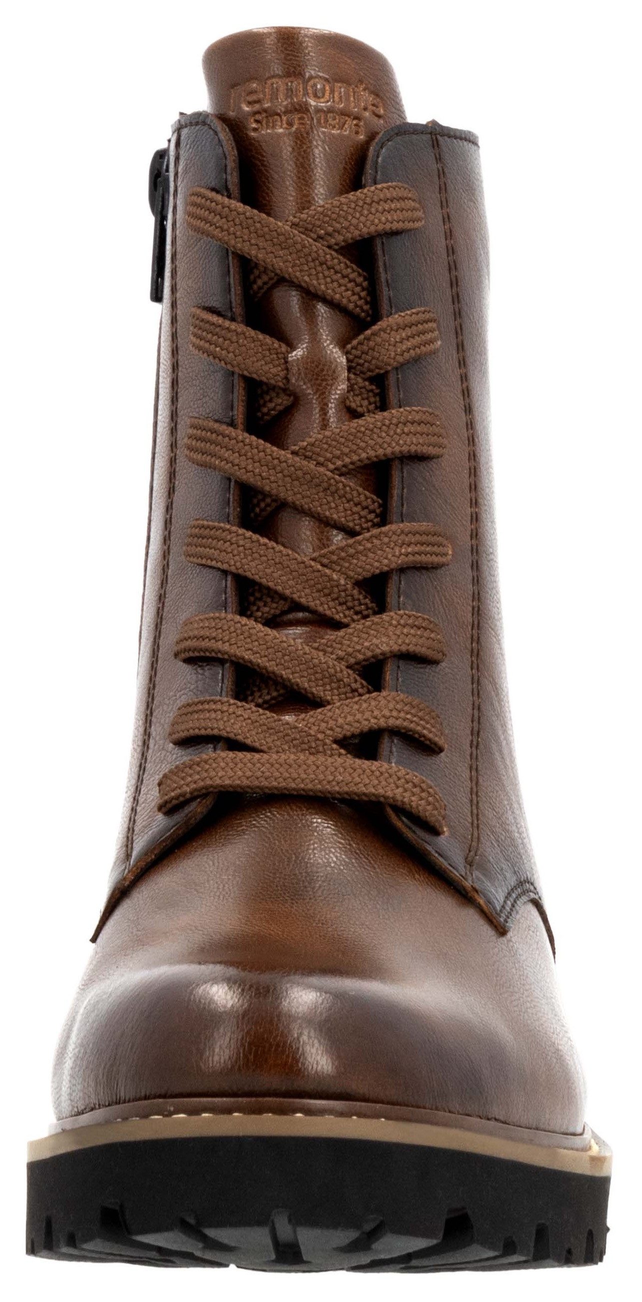 Remonte Veterschoenen blokhak, veterschoen, enkellaars in used look