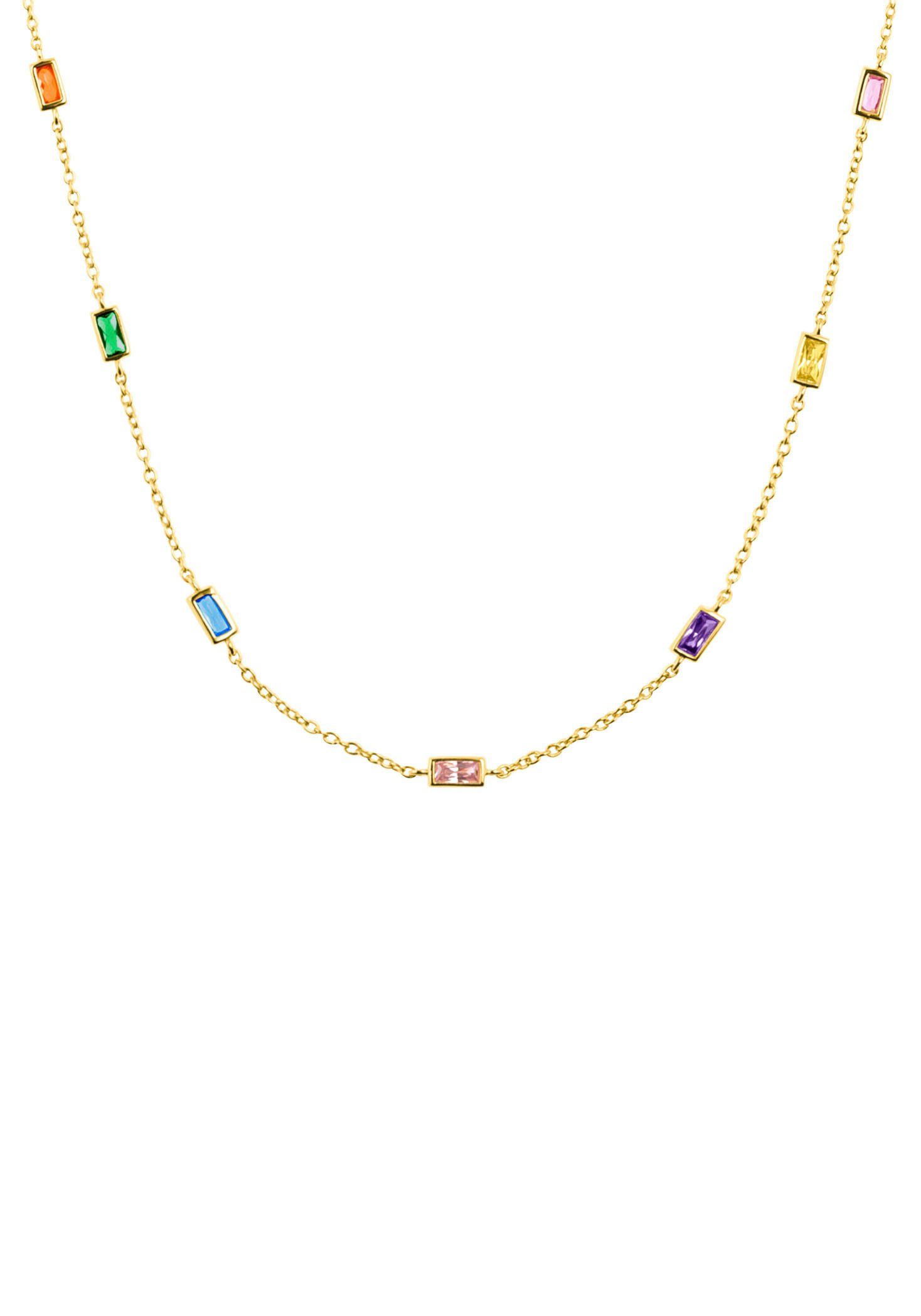 s.Oliver Ketting zonder hanger Regenbogen, 2035501 met zirkoon (synthetisch) dames kettingen maat - multicolor