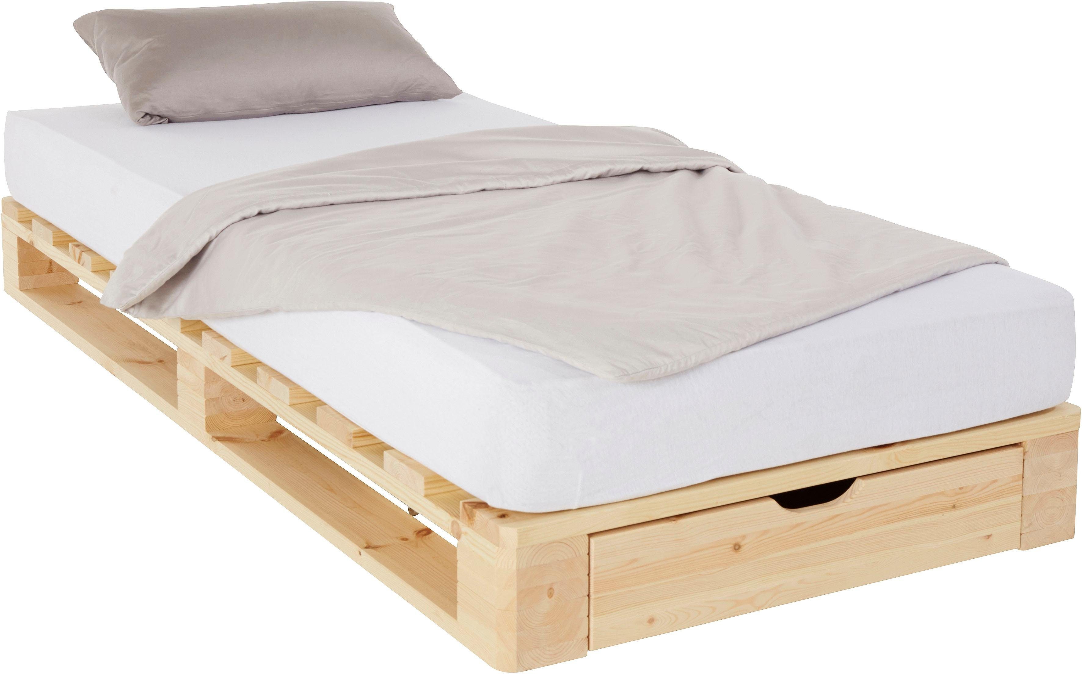 Home affaire Palletbed Alasco gecertificeerd massief hout, uit te breiden tot tweepersoons- of...