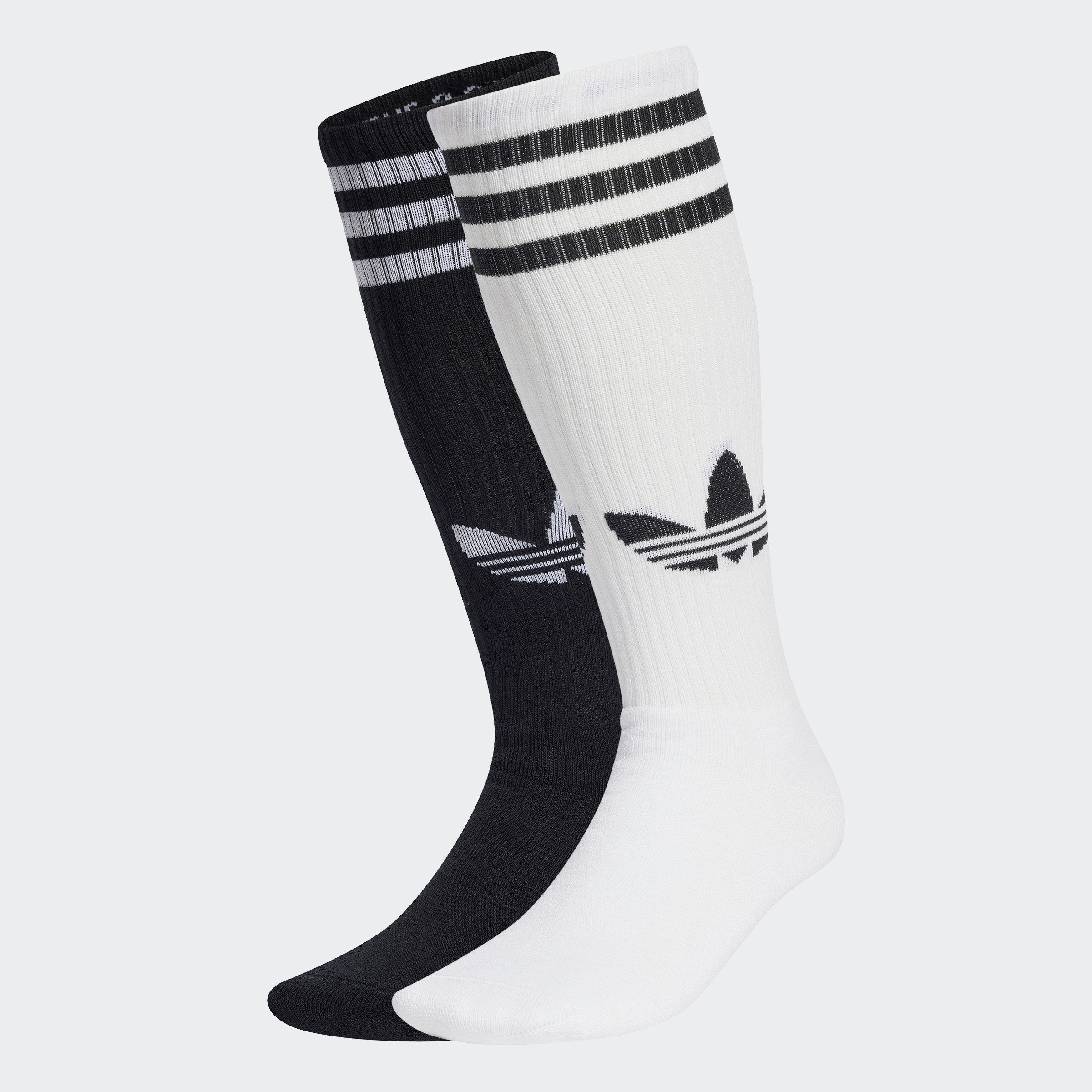 adidas Originals Sportsokken KNEE SOCK 2PP Kniesokken met drie strepen, 2-pack (2 paar) unisex sportsokken maat M (40/42) wit