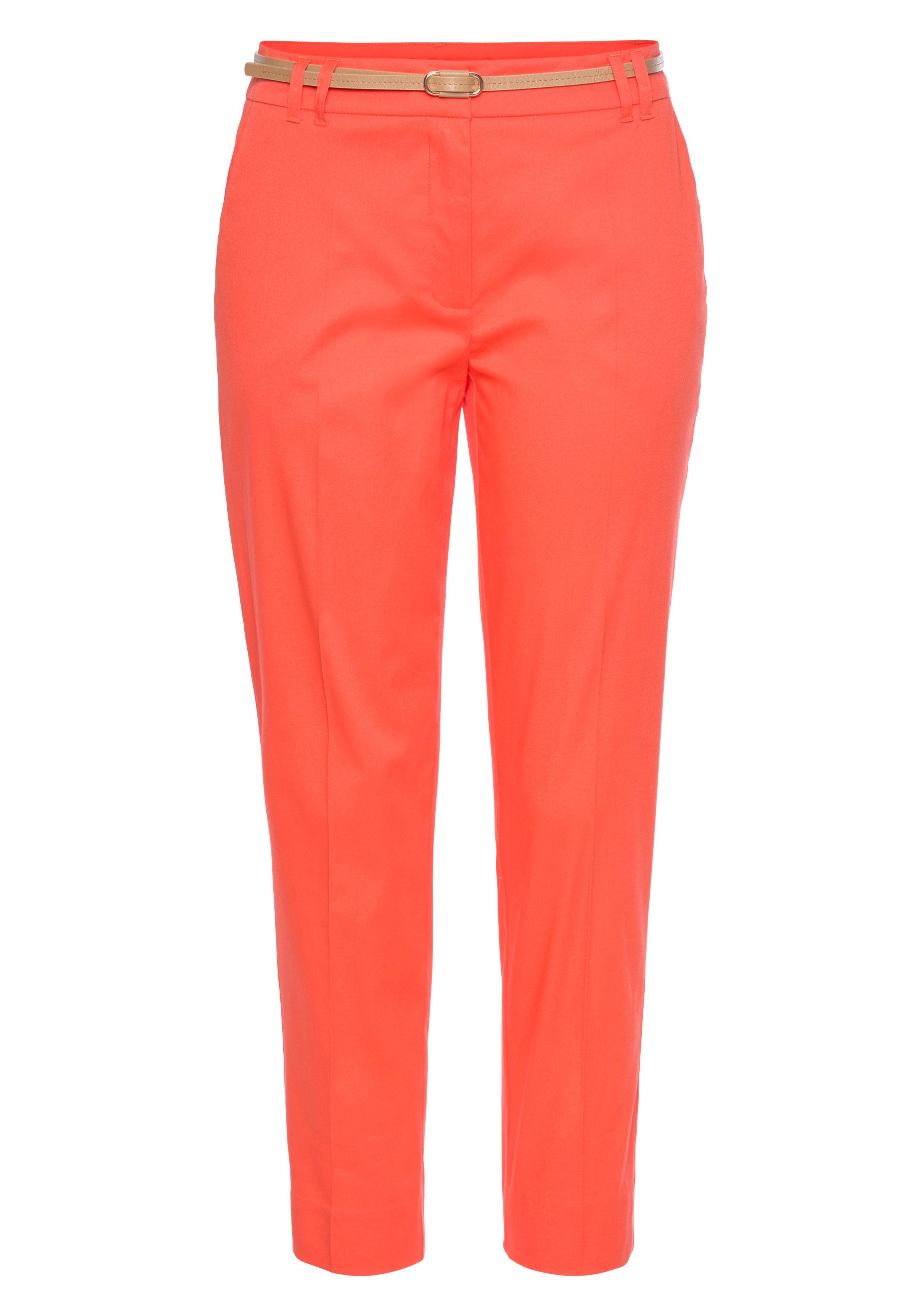 Vivance Chino in klassieke basic pasvorm, stoffen broek, business look (Met riem in leer-look)