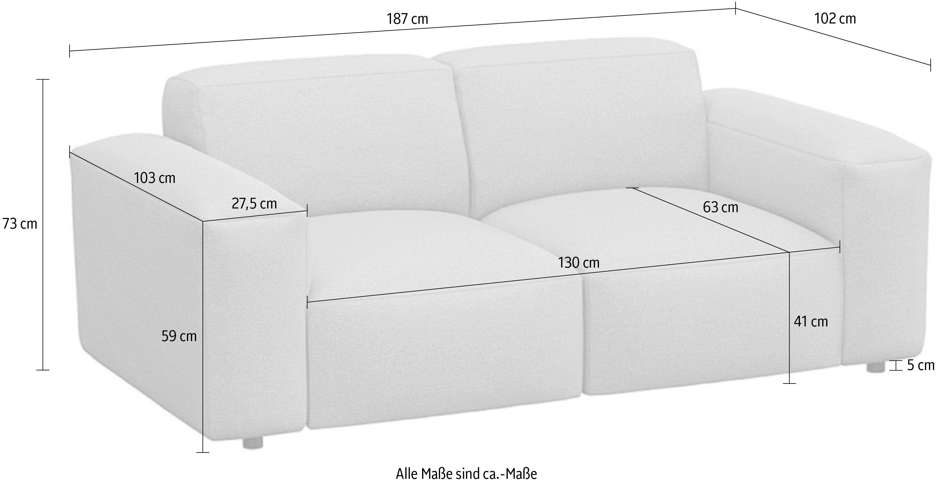 FLEXLUX 2-zitsbank Lucera bank, super comfortabel door hoogwaardige zitopbouw met koudschuim