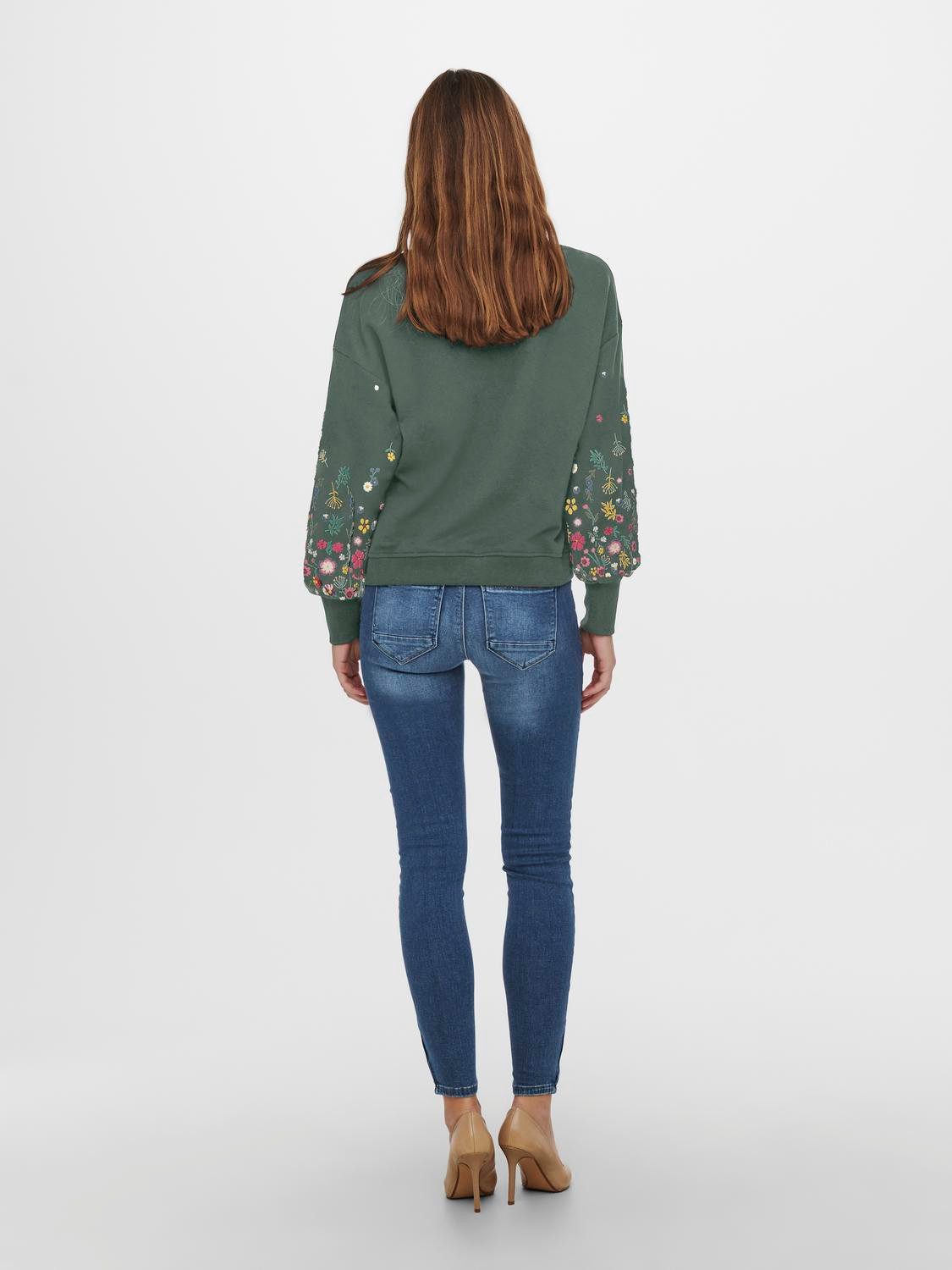 Only Sweatshirt ONLBROOKE L/S O-NECK FLOWER SWT