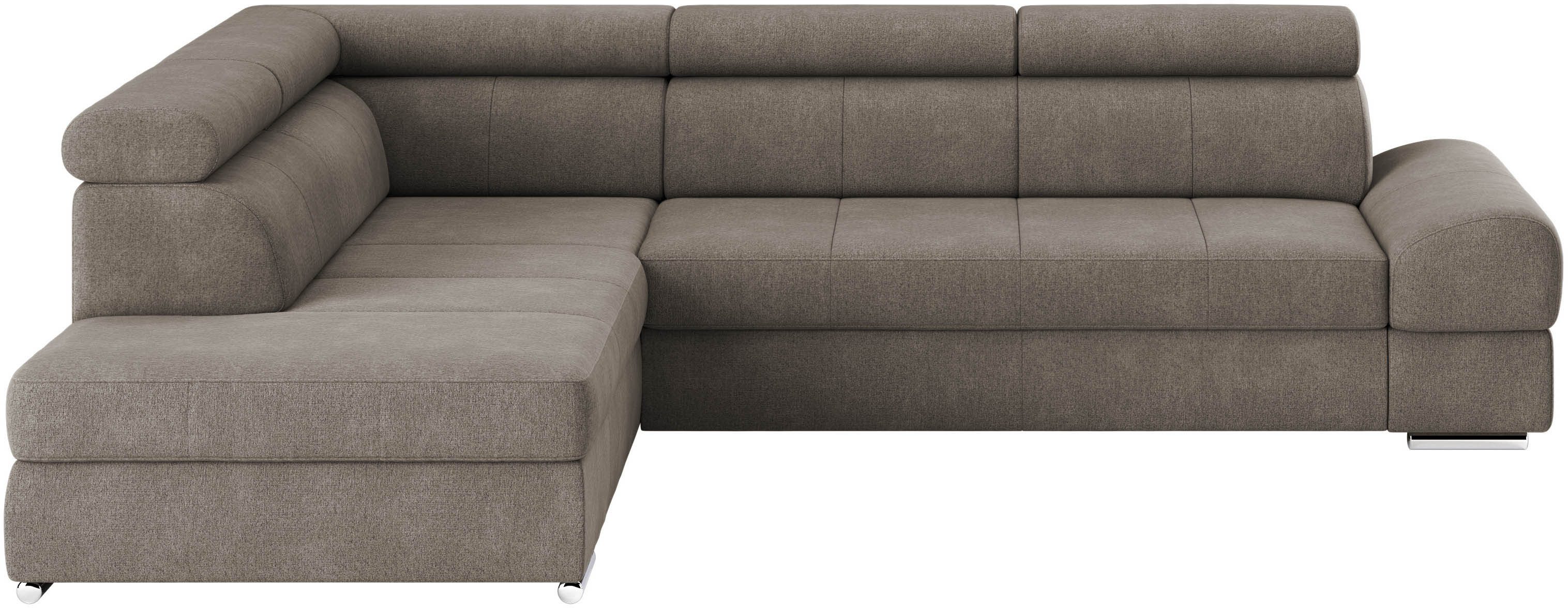 sit&more Hoekbank Broadway L-vorm met verstelbare hoofdsteunen, naar keuze met slaapfunctie