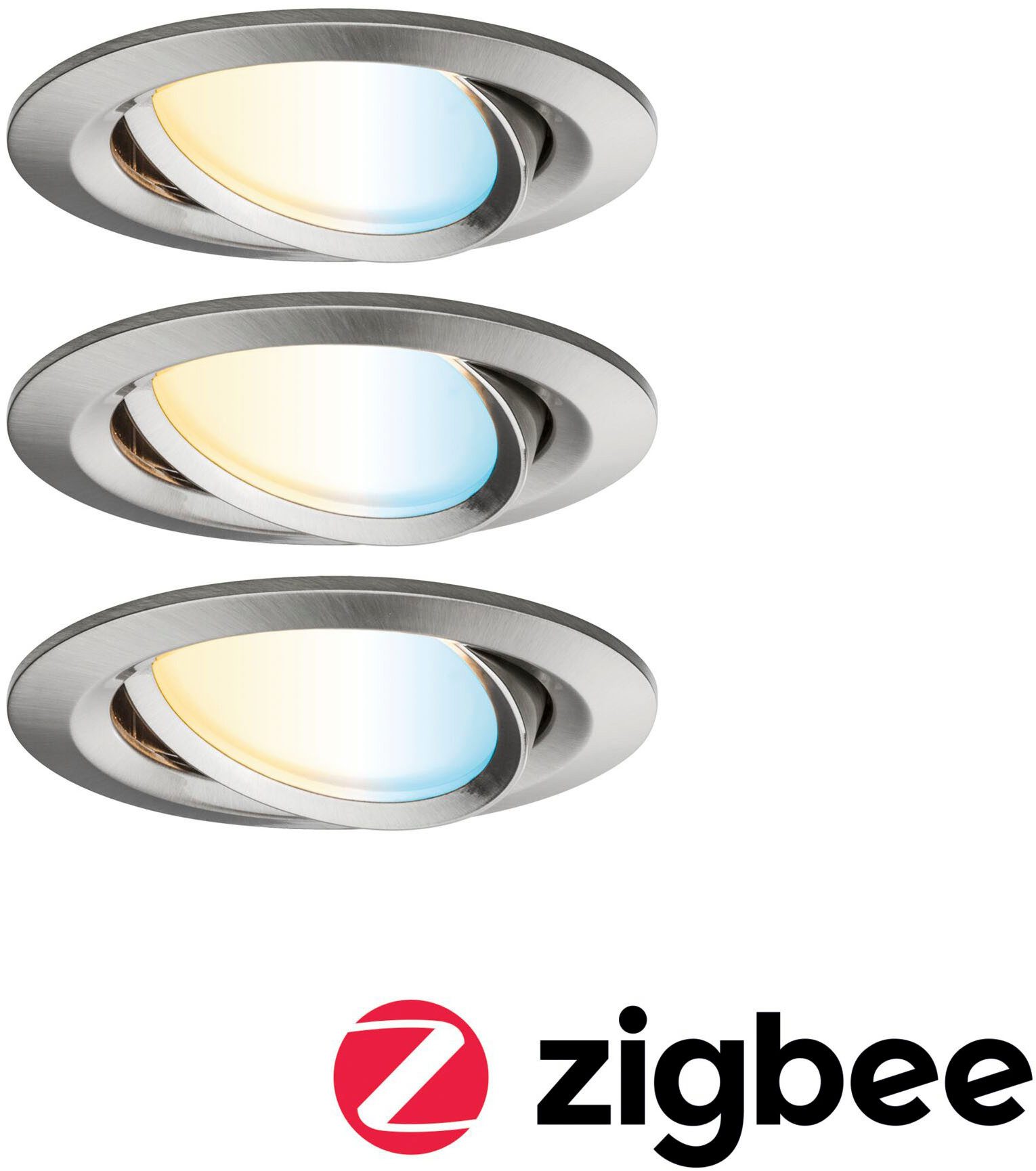 Paulmann Ledinbouwlamp LED inbouwlamp Nova Coin rond 84mm 50° Geheugenfunctie, kleurwisselaar, kleurregeling, dimmer, smart home (3 stuks)