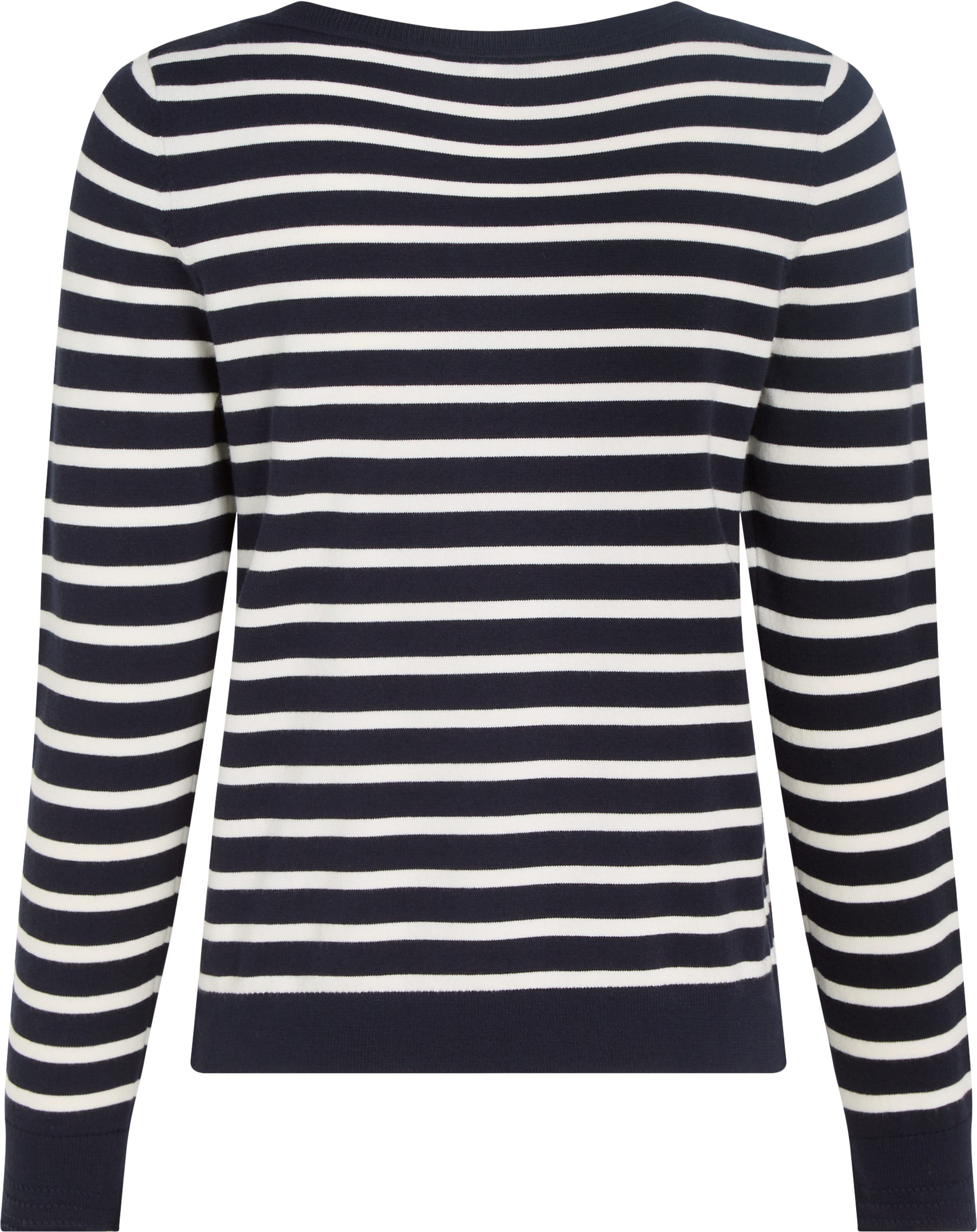 Tommy Hilfiger Gebreide trui CO JERSEY STITCH BOAT-NK SWEATER met tommy hilfiger-merklabel op de mouw