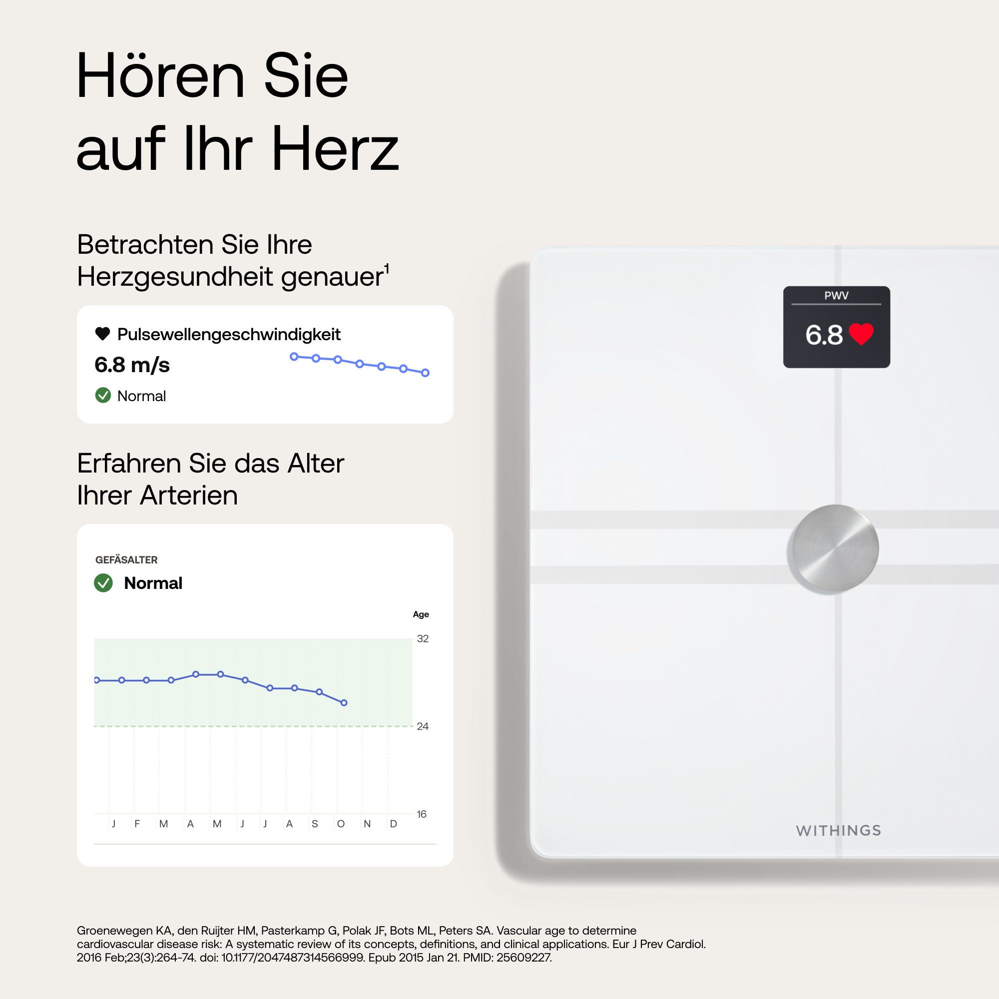 Withings Personenweegschaal Body Comp, Wi-Fi of Bluetooth-connectiviteit speciale modi voor zwangerschap, baby's en atleten