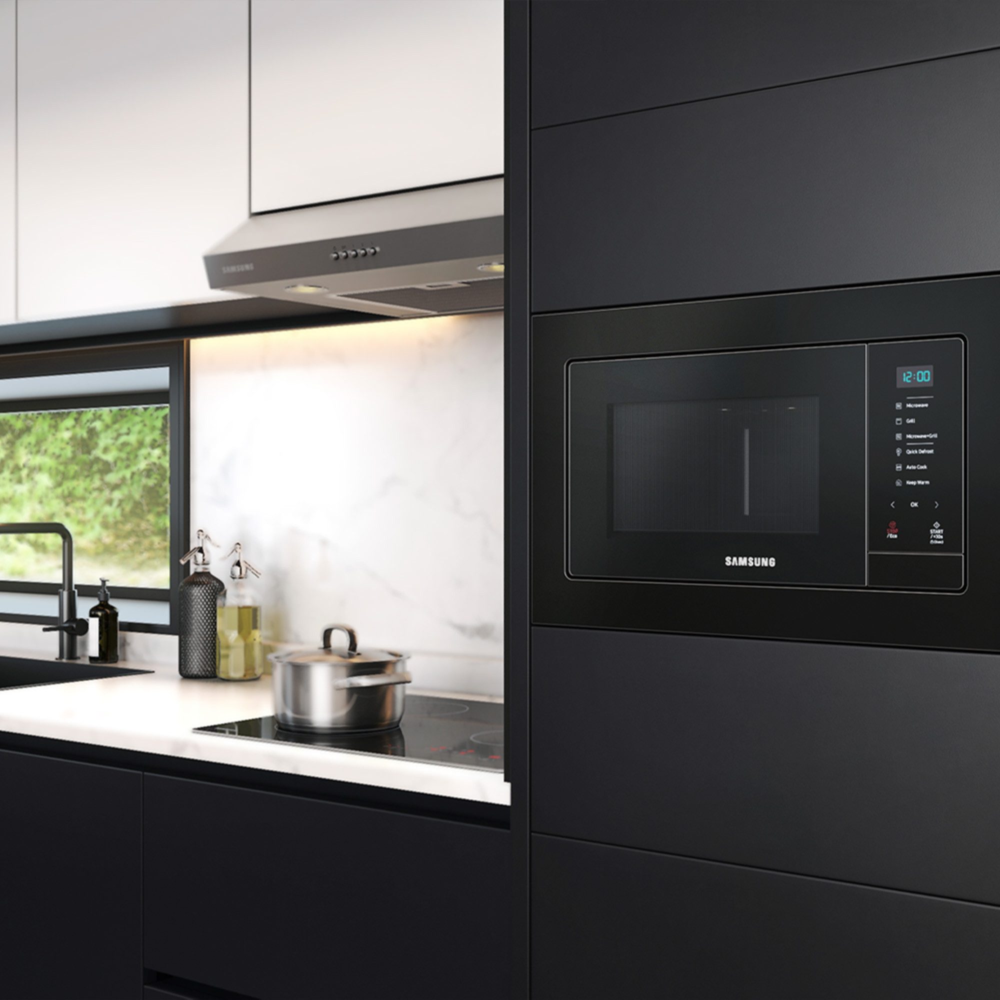 Samsung Magnetron MG20A7013CB/EG Koken, bakken & grillen met onderhoudsvriendelijk keramisch emaille interieur