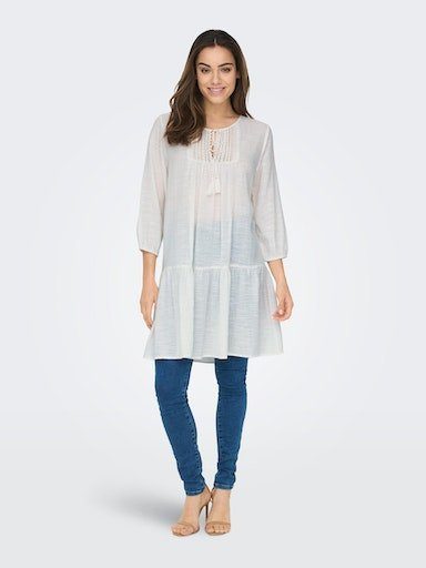 Only Tuniekjurk ONLVINNIE LIFE 3/4 LACE TUNIC WVN NOOS kan worden gedragen als mini jurk of tuniekblouse