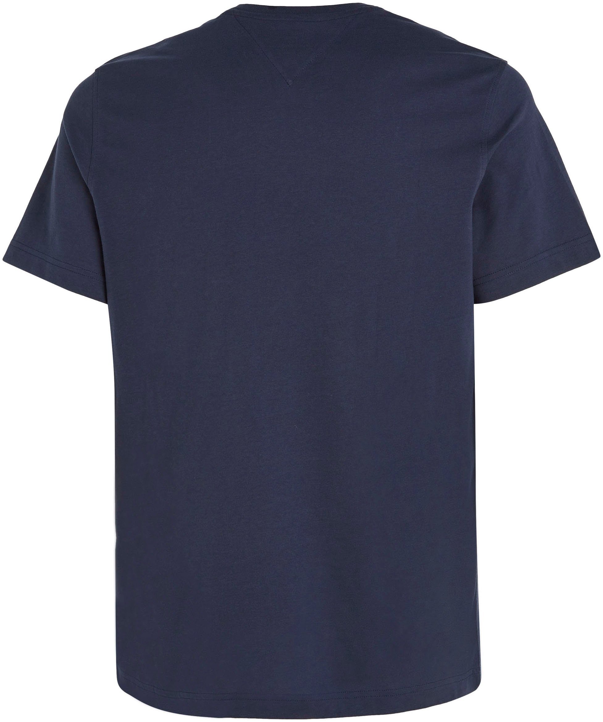 TOMMY JEANS T-shirt TJM ESSENTIAL SOLID TEE met ronde hals en subtiele logo-vlag