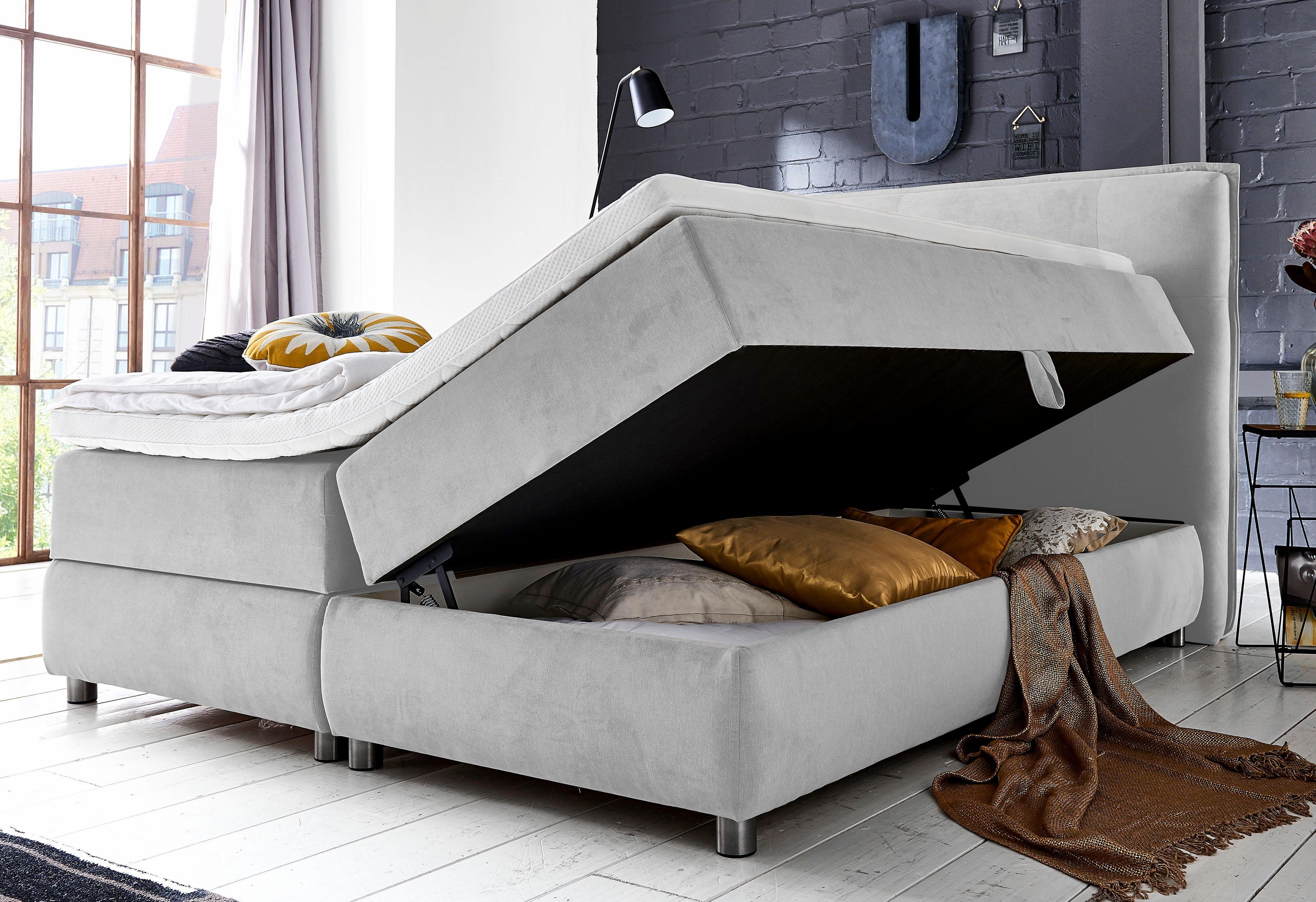 ATLANTIC home collection Boxspring Tilo met pocketveringsmatras, met bedkist en topmatras