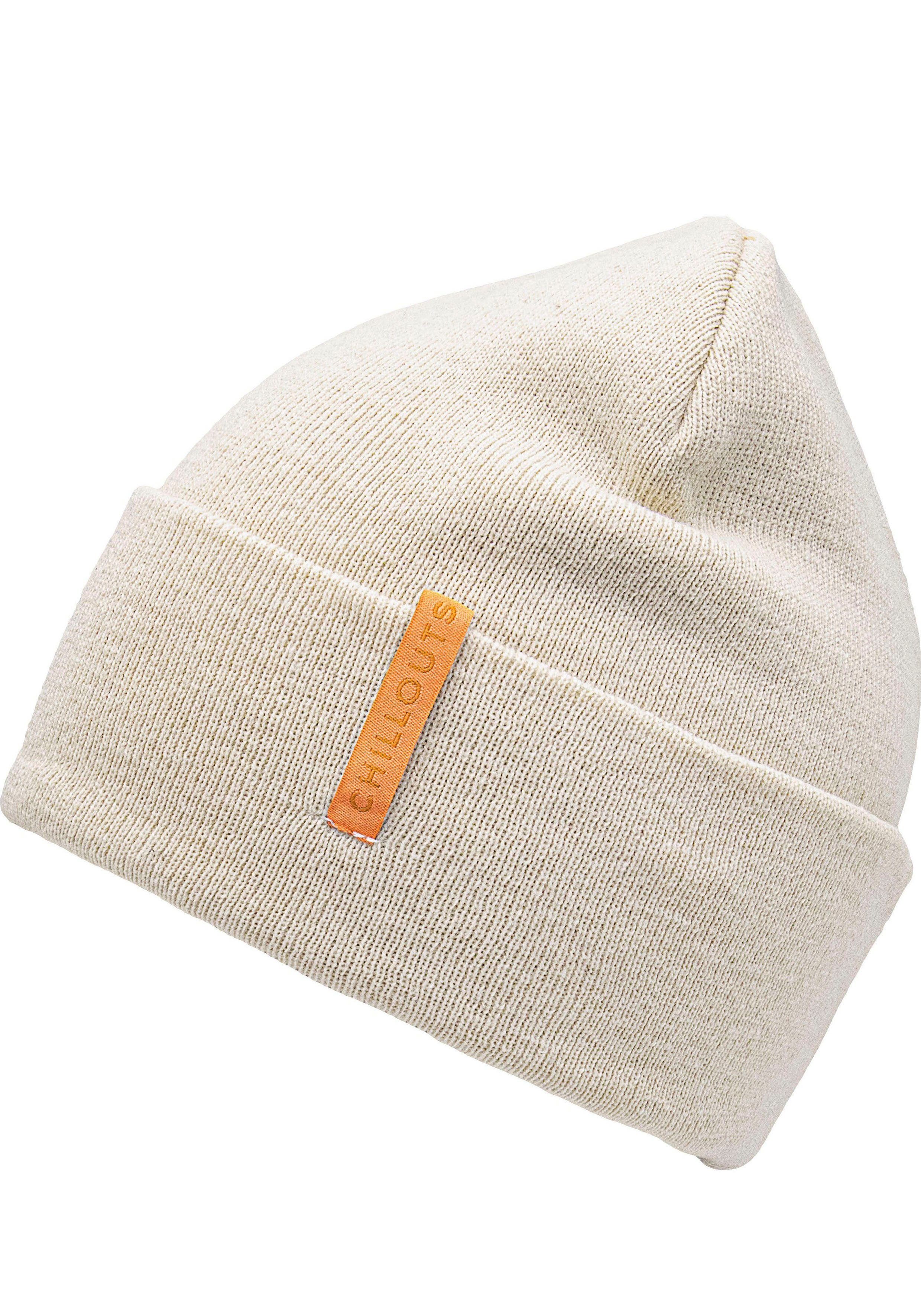 chillouts Gebreide muts Monty Hat Met een brede envelop dames mutsen beige