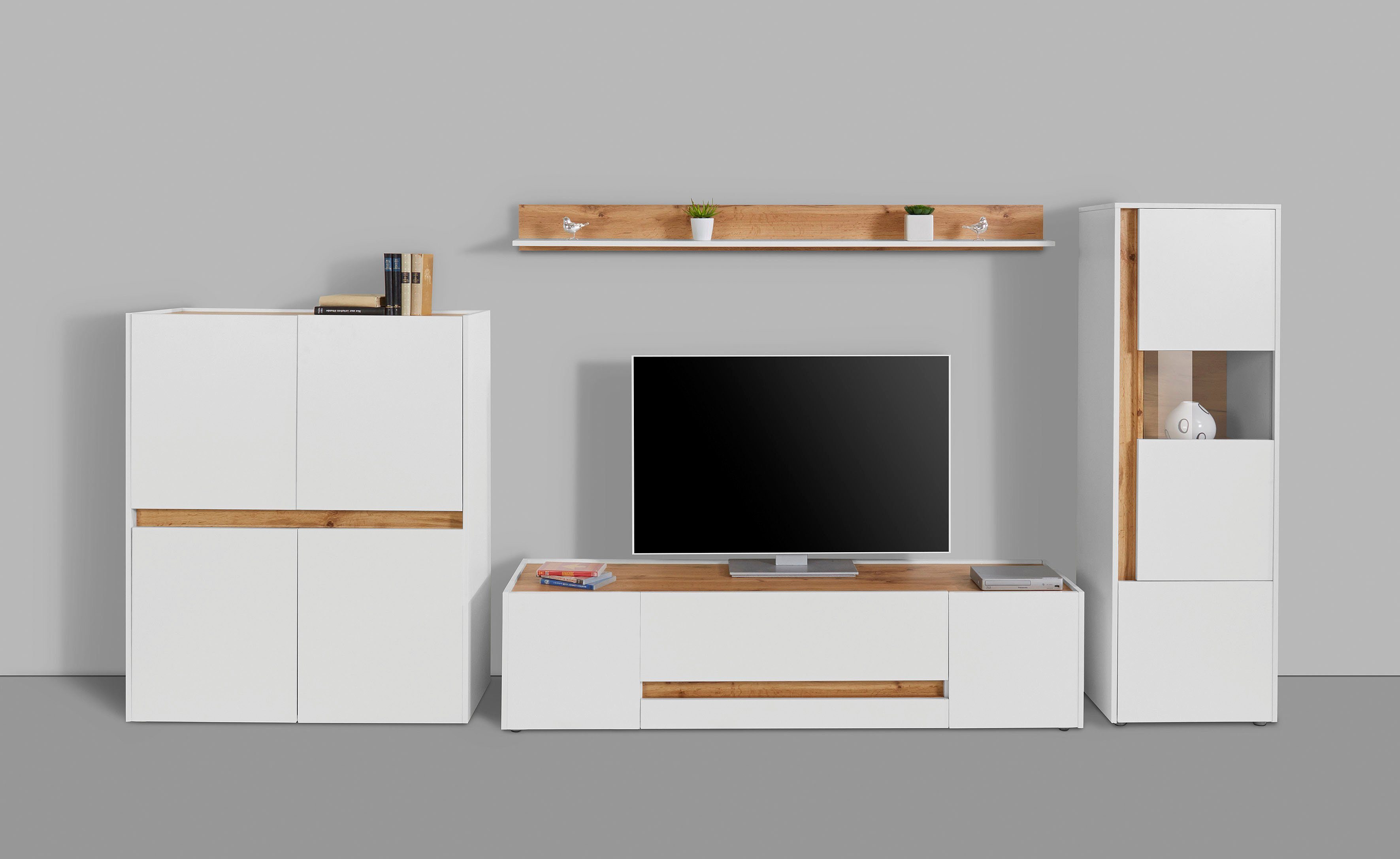 INOSIGN Wandmeubel GIRON (set, 4-delig), breedte ca. 350 cm, moderne woonkamer-set in 2 kleuren