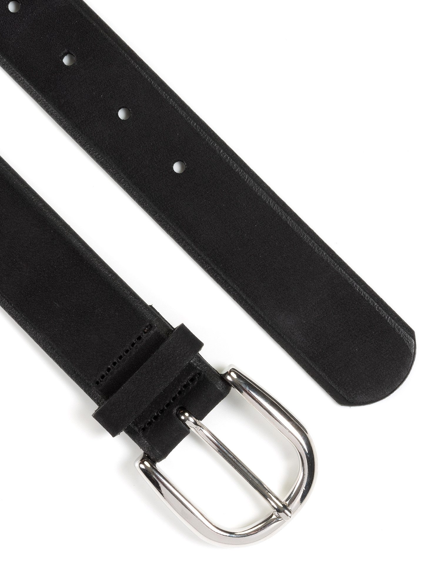 MONTI Leren riem Pavia van nubuckleer met glanzende gesp - 3,5 cm breed
